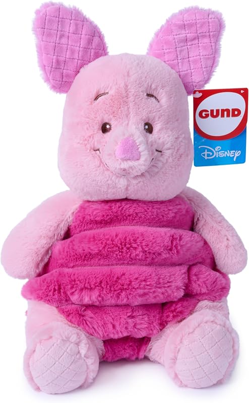 Disney Winnie the Pooh Oh So Snuggly Piglet 12.5-Inch Plush, Ages 0+ | Quilted Accents Stimulate Tactile Sensory Learning During Early Pretend Play; Under-Stuffed, Squishy Stuffed Animal Ages 0+
