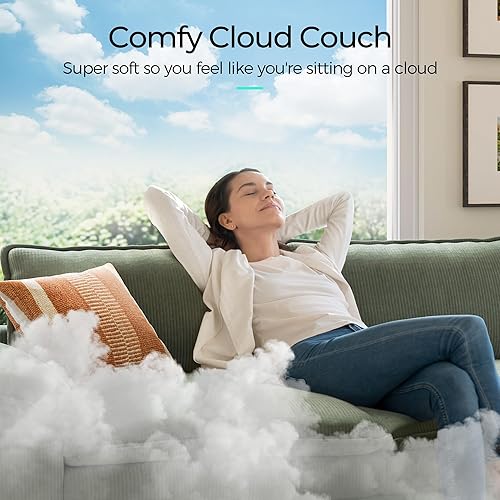 Miniatura 5 de LINSY HOME Sofá biplaza de 90 pulgadas, modulares, modulares, de pana, suave, moderno, cómodo, para sala de estar, apartamento, oficina, verde