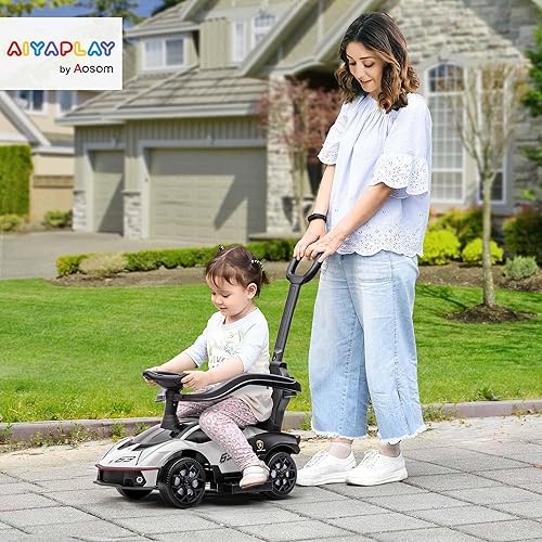 Miniatura 2 de Aosom Auto de empuje 2 en 1, auto deslizante con licencia para niños pequeños, andador con bocina de almacenamiento debajo del asiento, sonido del