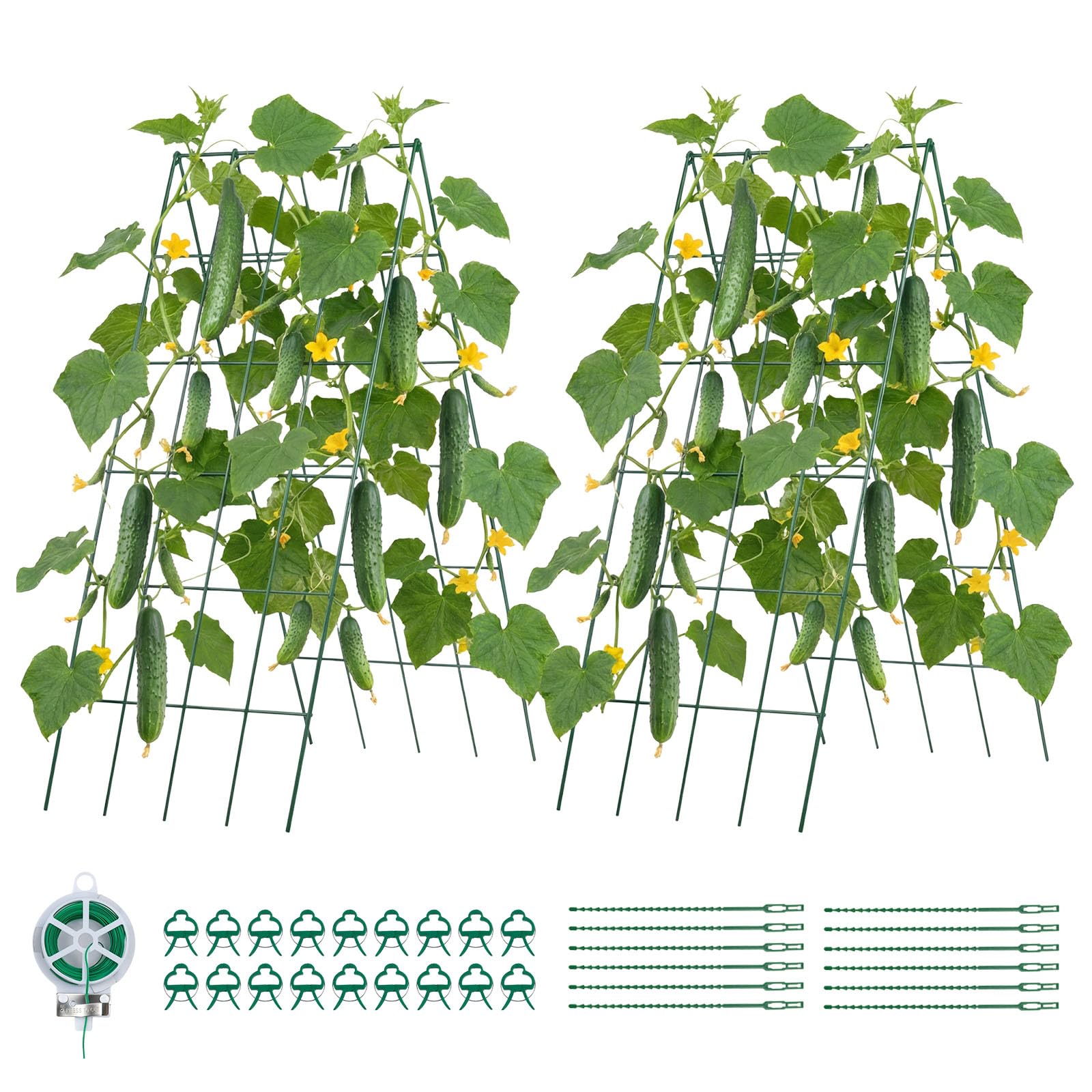VEVOR Cucumber Trellis, No Assembly Required, 39' High 2 Pack Foldable A-Frame