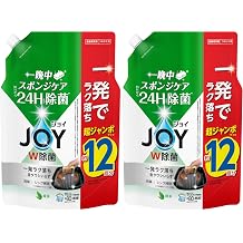 Joy W Disinfecting Dish Detergent, Green Tea Scent, Refill, 51.1 fl oz 1,550 ml, Large Capacity x2