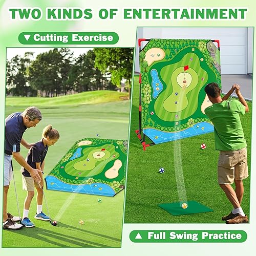 Miniatura 3 de Juego de golf, juegos de astillado de golf para niños con 24 pelotas de golf adhesivas, 2 palos de golf y 2 alfombrillas de golf, regalos de golf