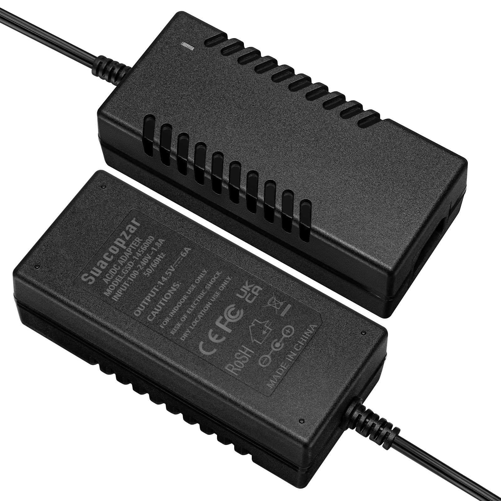 Suacopzar AC to DC Converter Power Supply for 12V Fridge, 3 Prong Plug 14.5V 87W AC Power Cord Cable Compatible with Car Refrigerator Alpicool, Bodega, Euhomy, BougeRV, ARB, ICECO, Setpower, JoyTutus