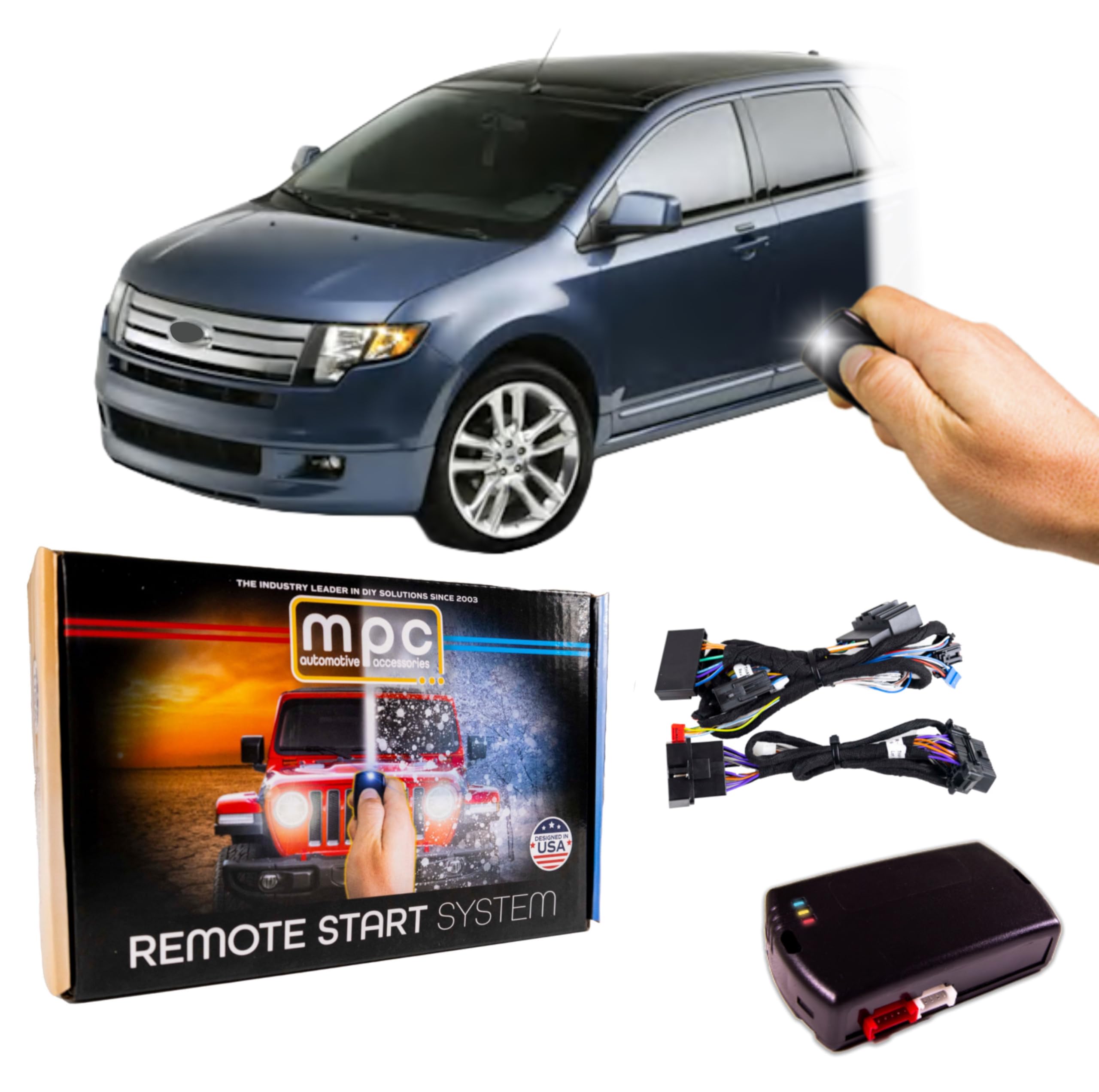 Factory Remote Activated Remote Start Kit Compatible with 2007-2010 Ford Edge - Plug & Play - Key-to-Start - Gas - Firmware Preloaded
