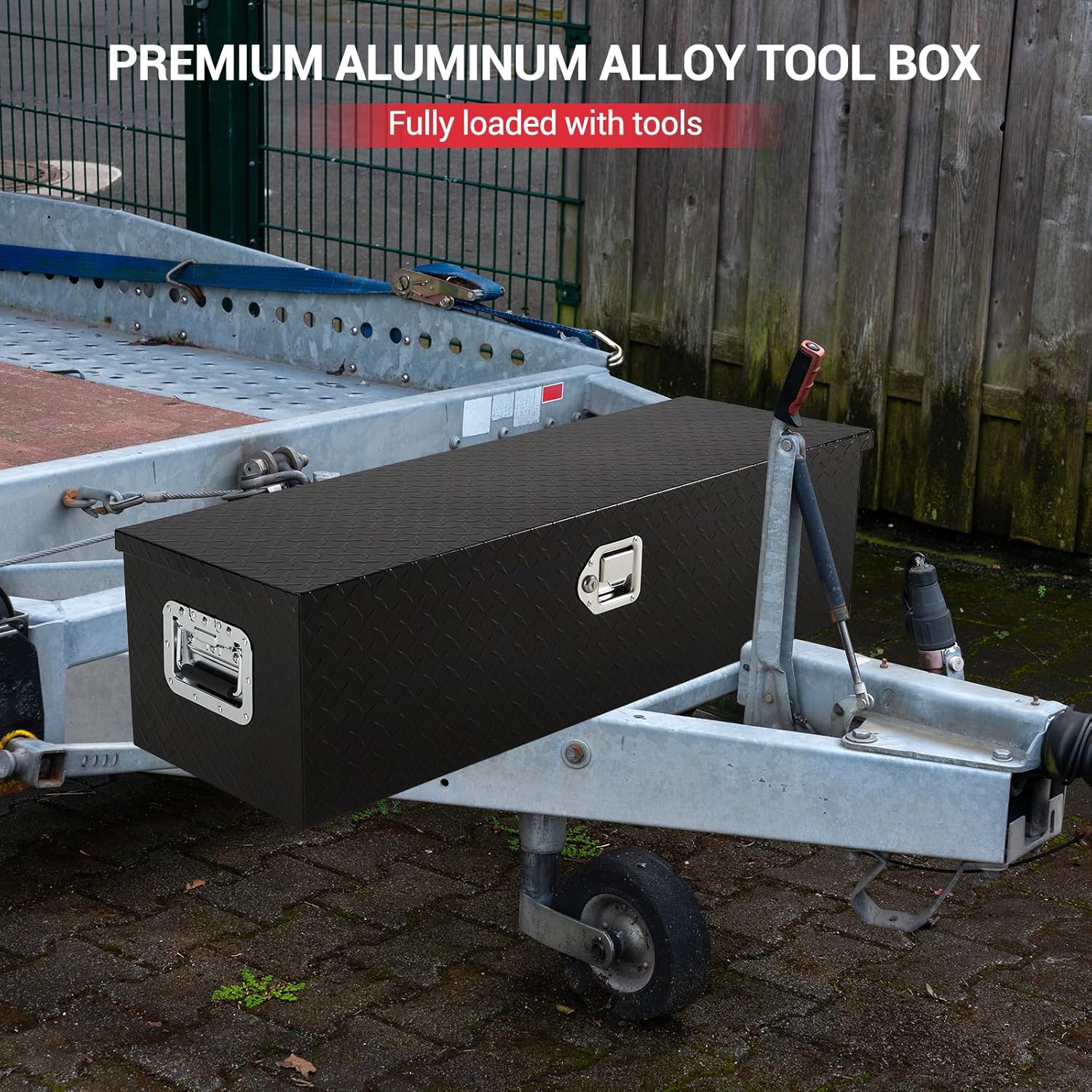 Garvee 39 Inch Truck Bed Tool Box, Heavy Duty Aluminum Pickup Tool Chest with Sliding Shelf, Waterproof & Rust-Resistant Storage Organizer for Truck, RV, Trailer, Silver