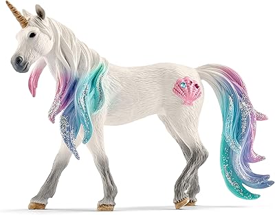 Schleich bayala, Unicorn Toys for Girls and Boys, Sea Unicorn Mare with Gems, Blue and Pink, Ages 5+