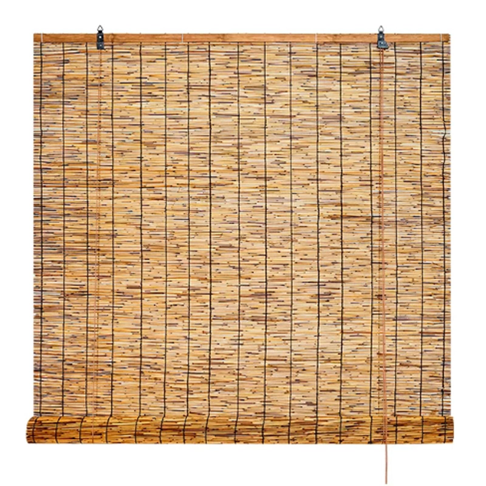 Natural Reed Roll Up Shade,Handwoven Window Blind for Living Room,Decorative Breathable Blinds,Shading Partition Straw Curtain,Partition Privacy Reed Curtain,for Porch,Patio (W50xH100cm/W20xH39in)