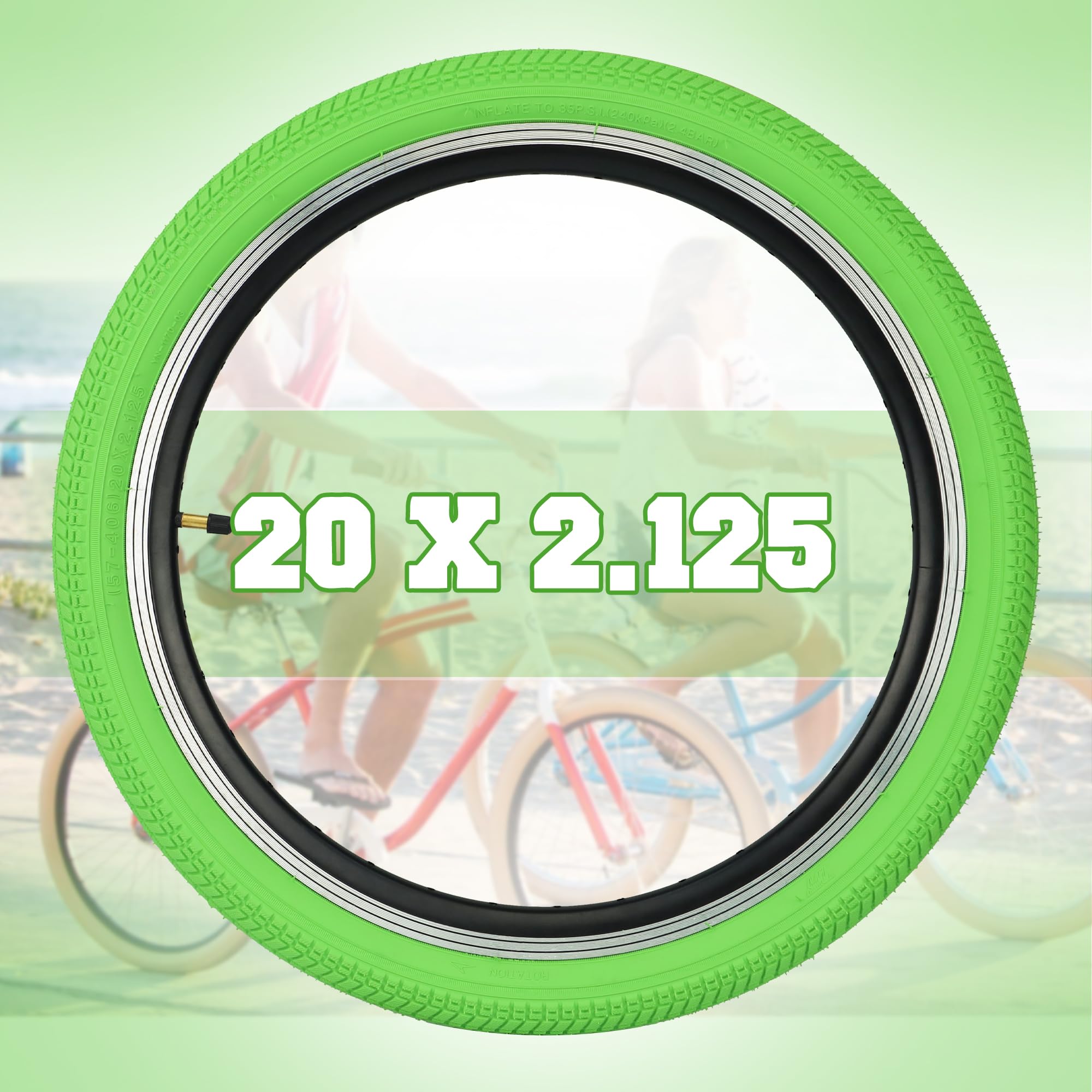 WEEROCK Opony rowerowe 20 cali 20 x 2,125 z dętkami, składana opona zapasowa, 2 sztuki w opakowaniu, do rowerów BMX, MTB, rowerów górskich, rowerów dziecięcych, rowerów trójkołowych, cruiser