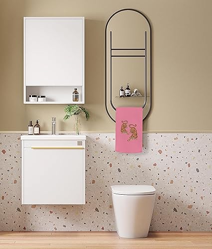 Miniatura 2 de Toallas de cocina rosas, toallas de mano decorativas rosas para baño, toalla de mano rosa leopardo, toalla de mano decorativa rosa, toalla de cocina