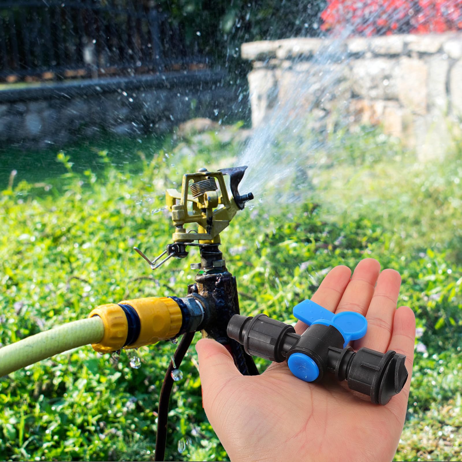 Zerodeko 50 Pezzi Raccordi per Irrigazione in Pp Compatibili Tubi Φ16 Connessione Rapida e Controllo Facile per Irrigazione a Goccia in Piccoli Campi e Casa