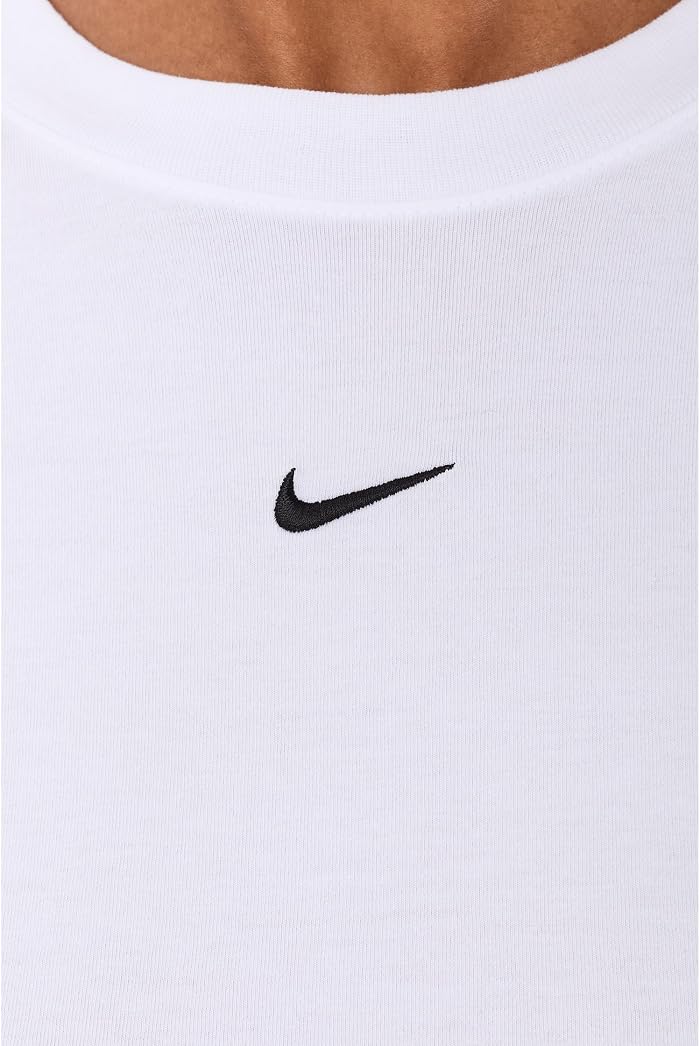 Женский топ Nike Sportswear Chill Knit Slim Long-Sleeve Cropped, цвет: Белый — фото 4