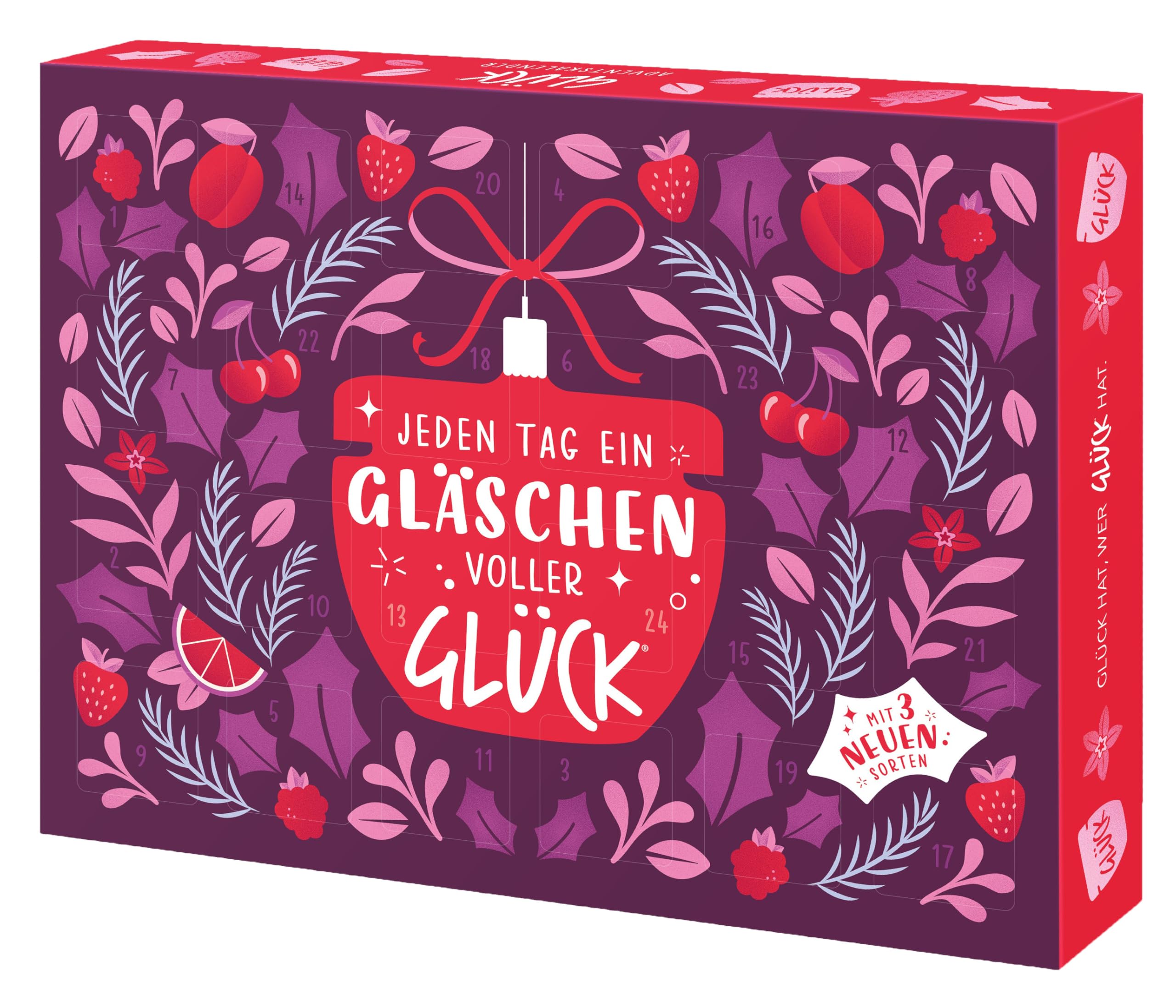 Glück Marmeladen Adventskalender 24 Mini-Marmeladen Winterliche Aufstriche Feinkost Geschenkkalender