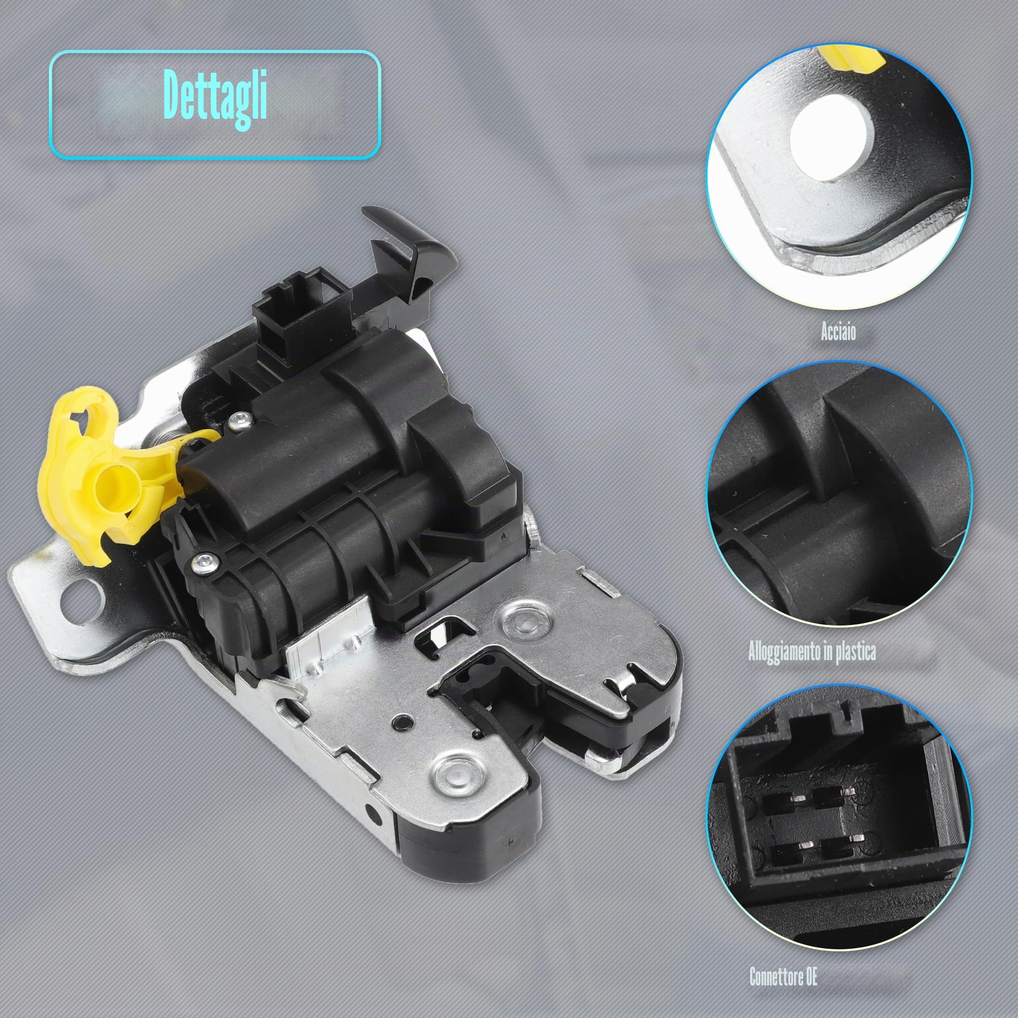 QUARKZMAN Serratura Di Ricambio Portellone Posteriore Per VW Touran 16-23 | Per VW Touareg 18-23, Per VW Arteon 17-23, Per Seat Tarraco 19-23, OE:5TA827505D, Nero, Argento, 12x11x6.5cm
