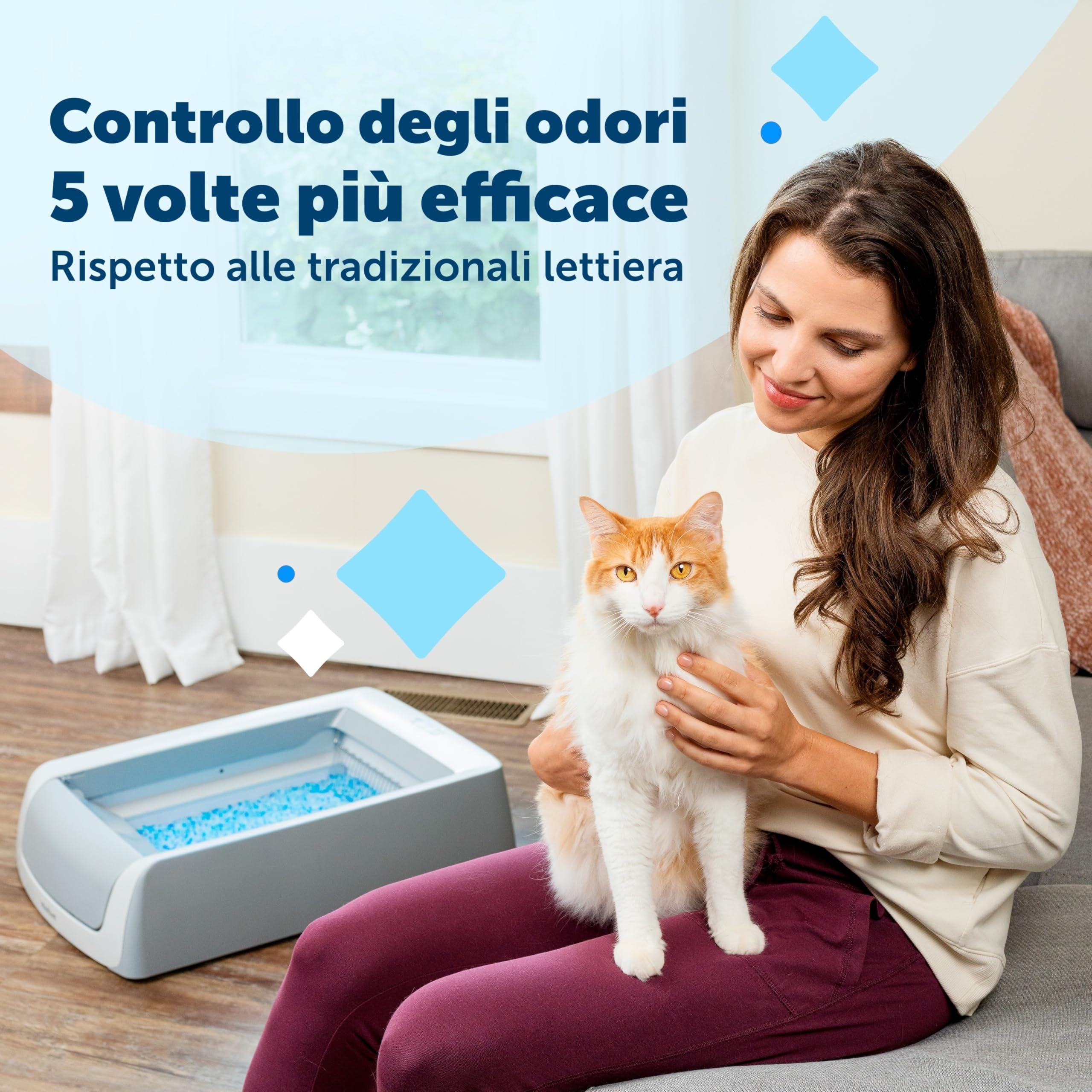 PetSafe - ScoopFree - Lettiera Autopulente per Gatti PetSafe ScoopFree, Seconda Generazione - Nessuna Paletta, Controllo Superiore degli Odori, Monitoraggio della Salute