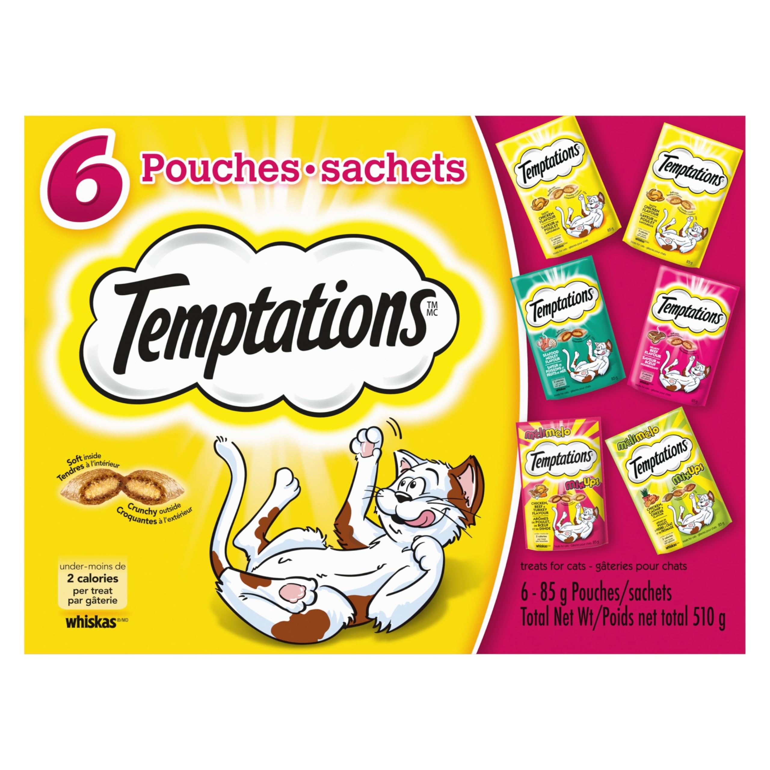 TEMPTATIONS Cat Treats, Assorted Variety Pack, 510g (6x85g Pack) image 4