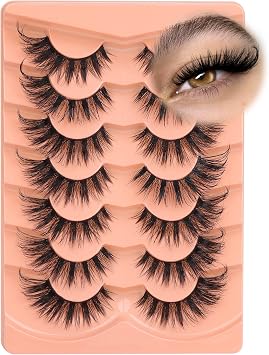 Eyelashes Fox Eye Lashes Mink Faux Natural False Eyelashes Eye Lashes Pack Fake Eyelashes 7 Pairs