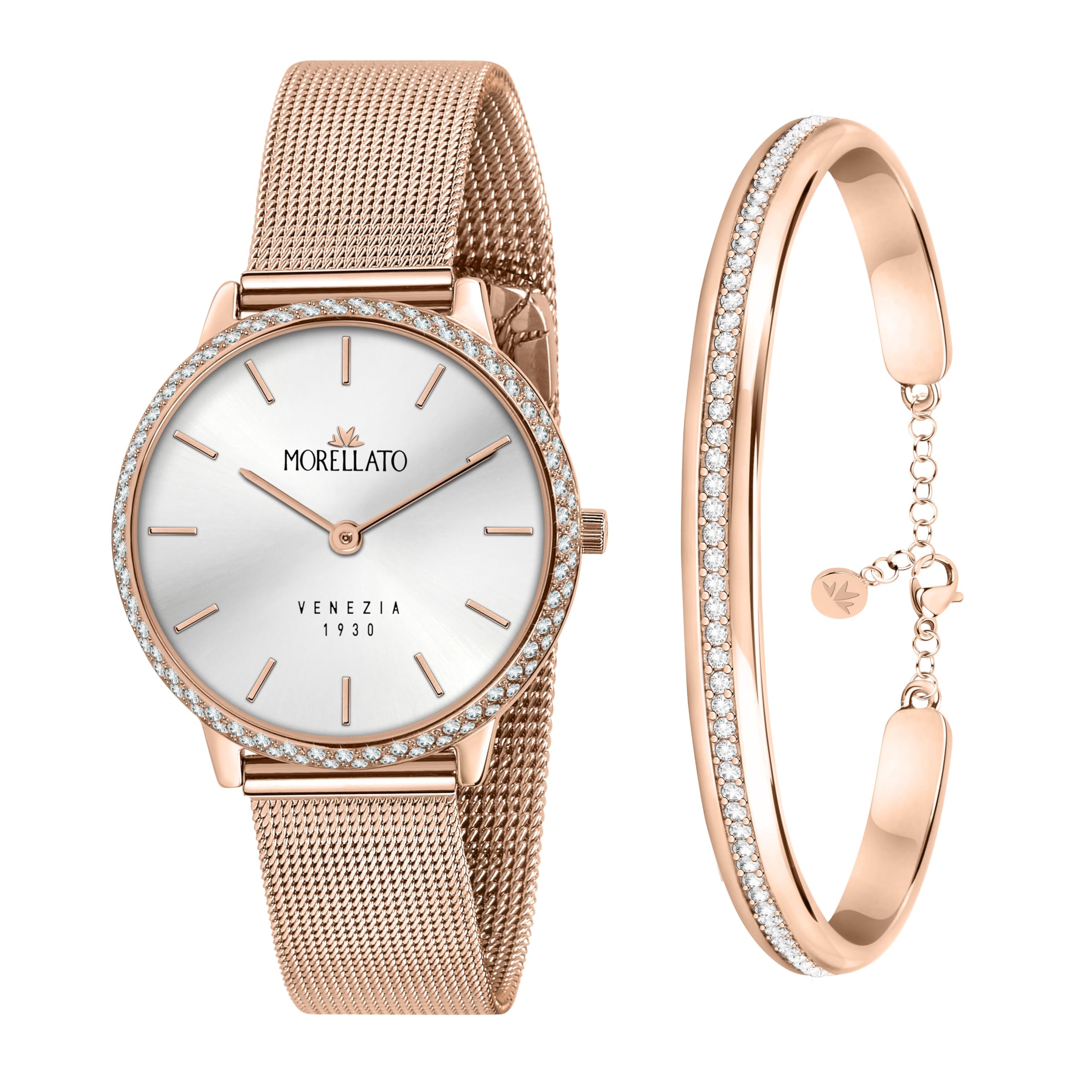 Morellato 1930 Montre Femme Seule Heure | Laiton, Acier, Boîtier 3,32 cm x 3,1 cm, PVD Or Rose
