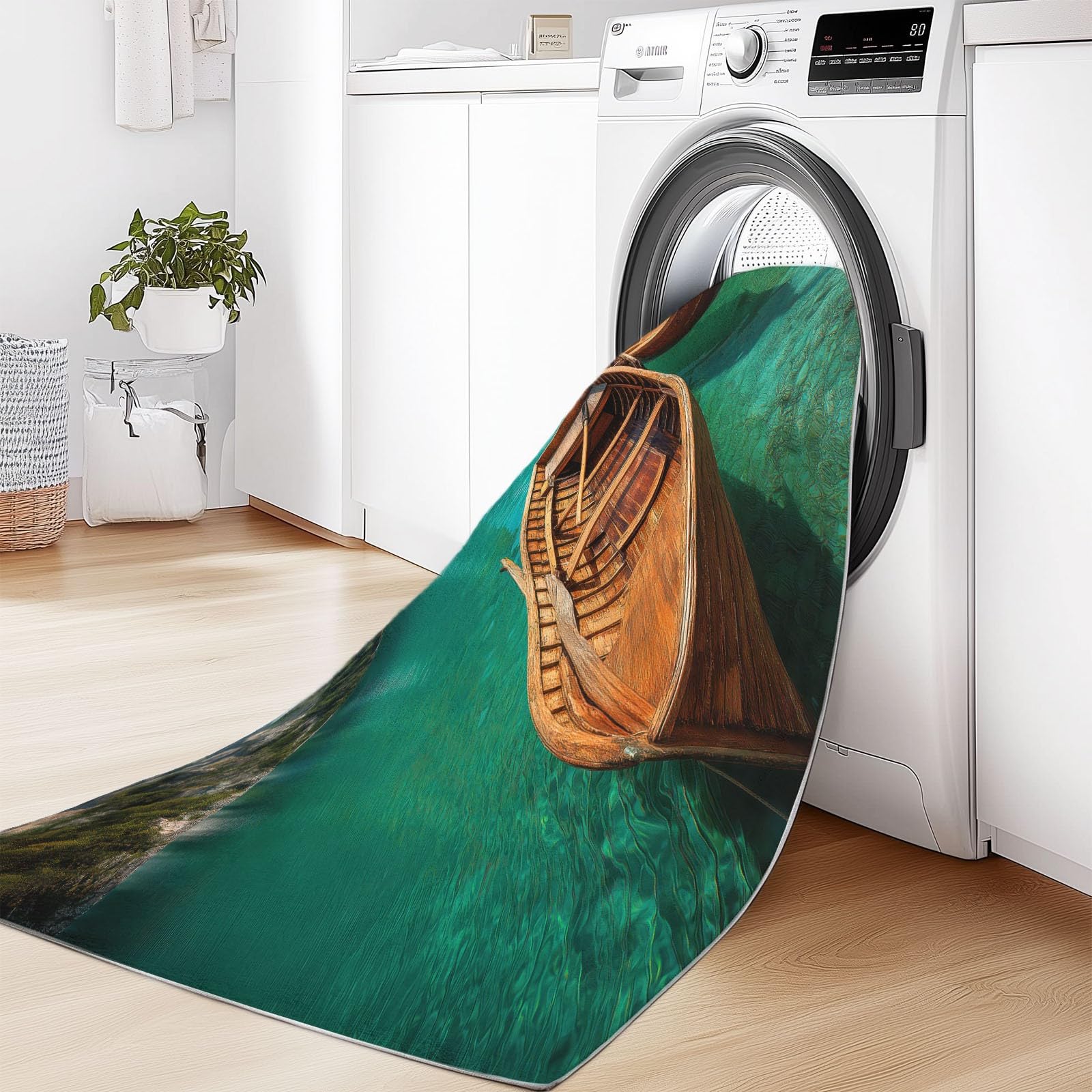 Lake Bled - Alfombra antideslizante de madera para barco, 100 x 160 cm, con impresión fotográfica, alfombra para dormitorio de niños y niñas, alfombra de suelo para sala de estar, dormitorio, alfombra
