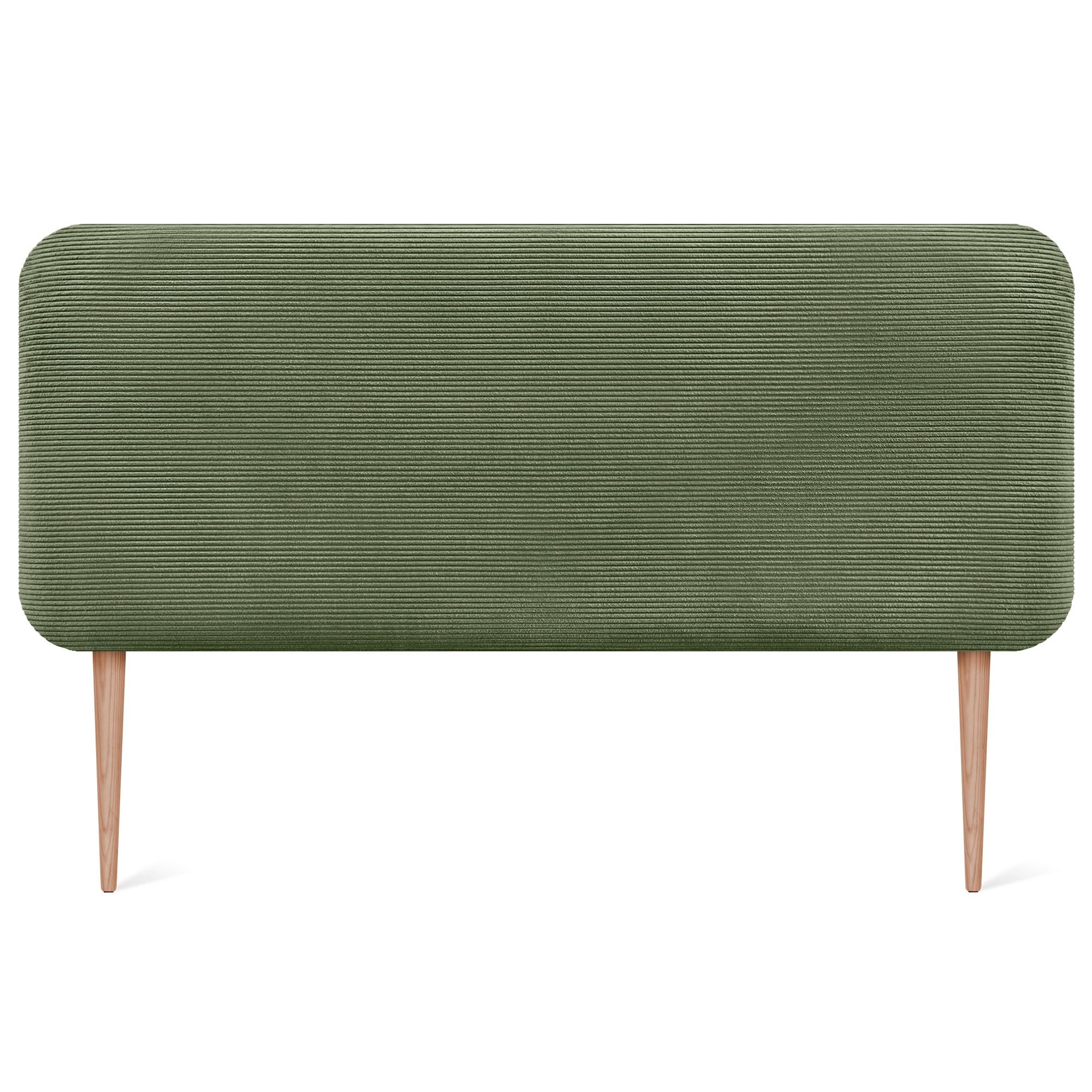 DHOME Cabecero Tapizado Liso Redondeado Pana Premium con Patas para Pared Acústicos Cabeceros Absorbentes Cabezal Cama Dormitorio (Verde Selva, 160cm)