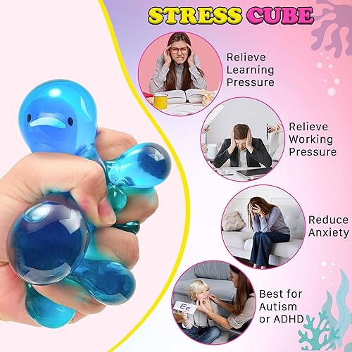 Miniatura 3 de Cubo de estrés blando para adultos, juguetes sensoriales que brillan en la oscuridad, juguetes sensoriales para niños con autismo, bolas de estrés