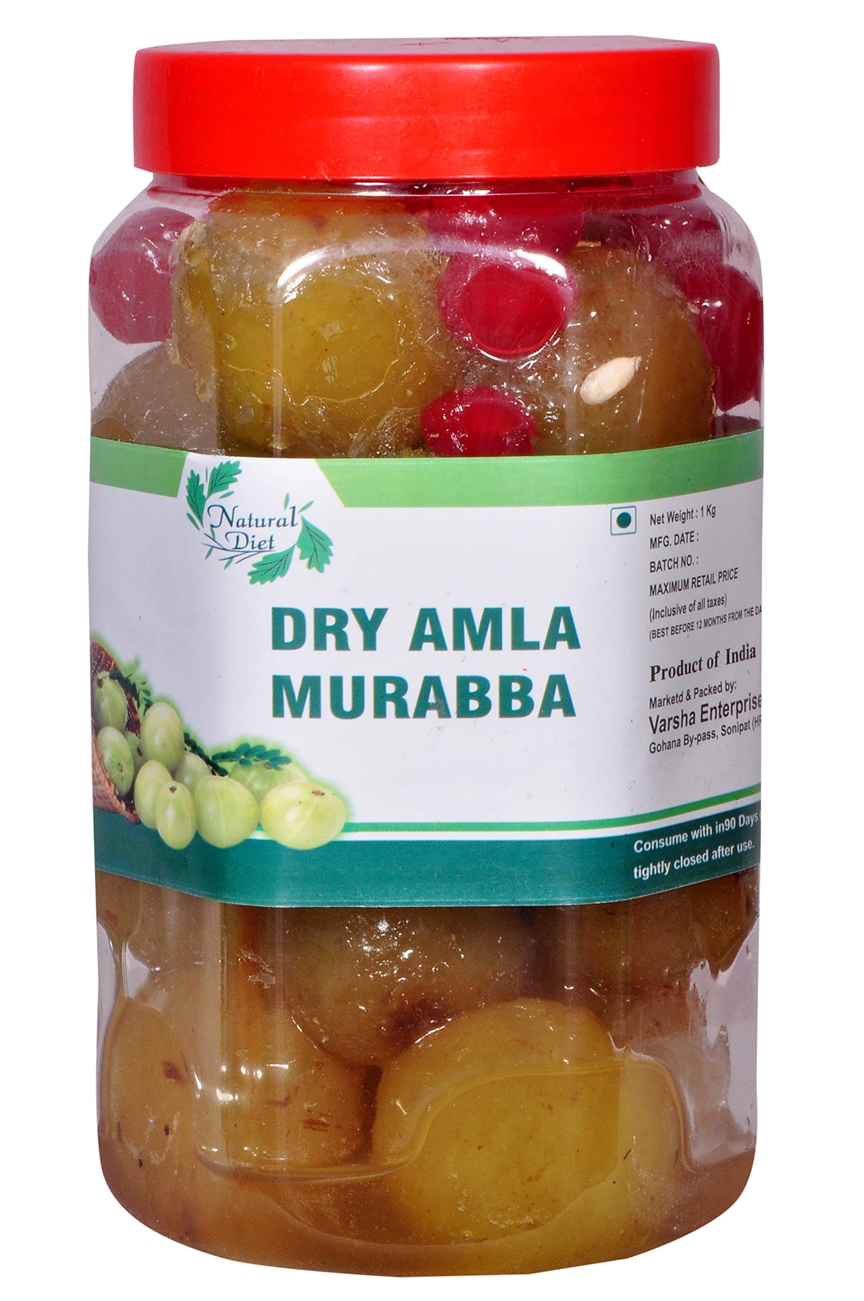 Natural Diet for Those who Care'S Health First Mother- Made Organic Dry Amla Murabba Gooseberry with Natural Ingredients Boost Your Immunity Pack of 900 Grams