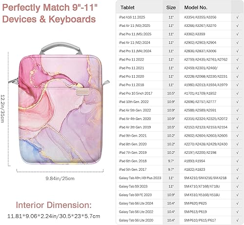 Miniatura 52 de MoKo Funda con Asa para Tableta de 9-11 Pulgadas, Bolsa de Transporte con Correa para el Hombro Compatible con Nuevo iPad Pro M4/iPad Air M2 de 11