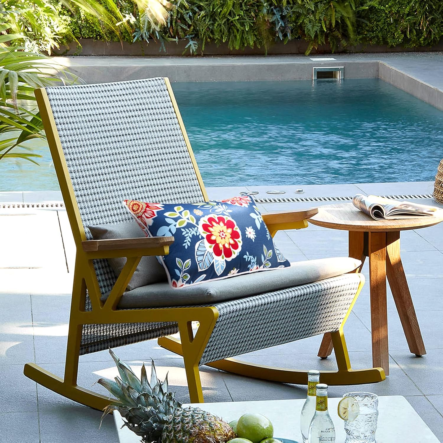 JMGBird Outdoor Pillows Waterproof Set of 2 Outdoor Throw Pillows with Insert Included 12×20 Inch Outdoor Lumbar Pillows for Patio Furniture