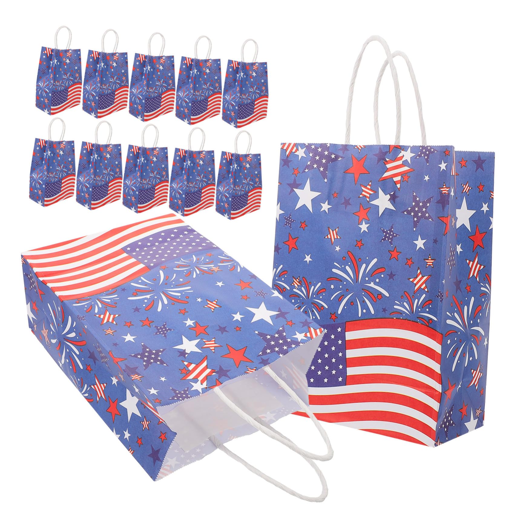 NUOBESTY 4 Sätze Geschenktüte Zum Unabhängigkeitstag Taschen Zum Verpacken Von Geschenken Große Geschenktüte Dekorative n Groß Partytaschen Papier 12 Stück * 4