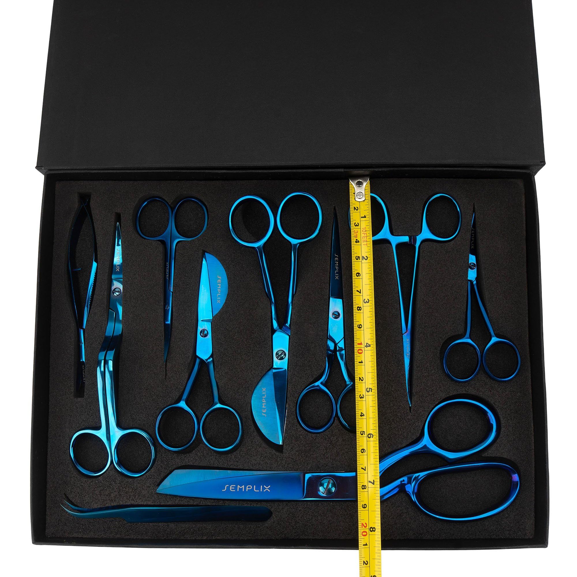 Semplix Scheren-Set (blau / 10-teilig/mit Geschenkbox)