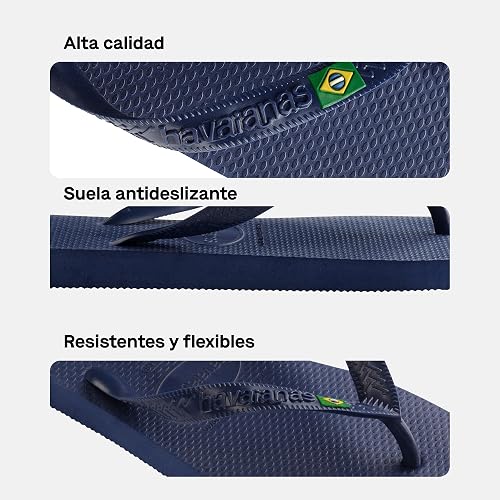 Havaianas Top Brasil Unisex Adults Flip Flop, Navy Blue, 9/10 UK - 4