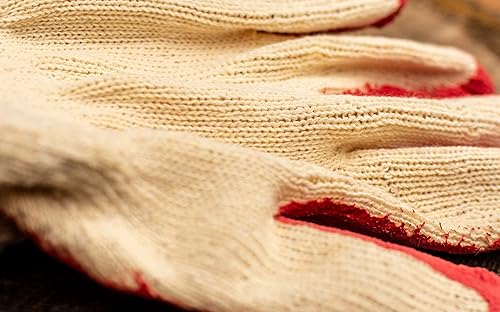 Miniatura 6 de G & F Products 3106-10 - Guantes de trabajo con revestimiento de nitrilo sumergido en látex para uso general, paquete de 10 pares, rojo, grande