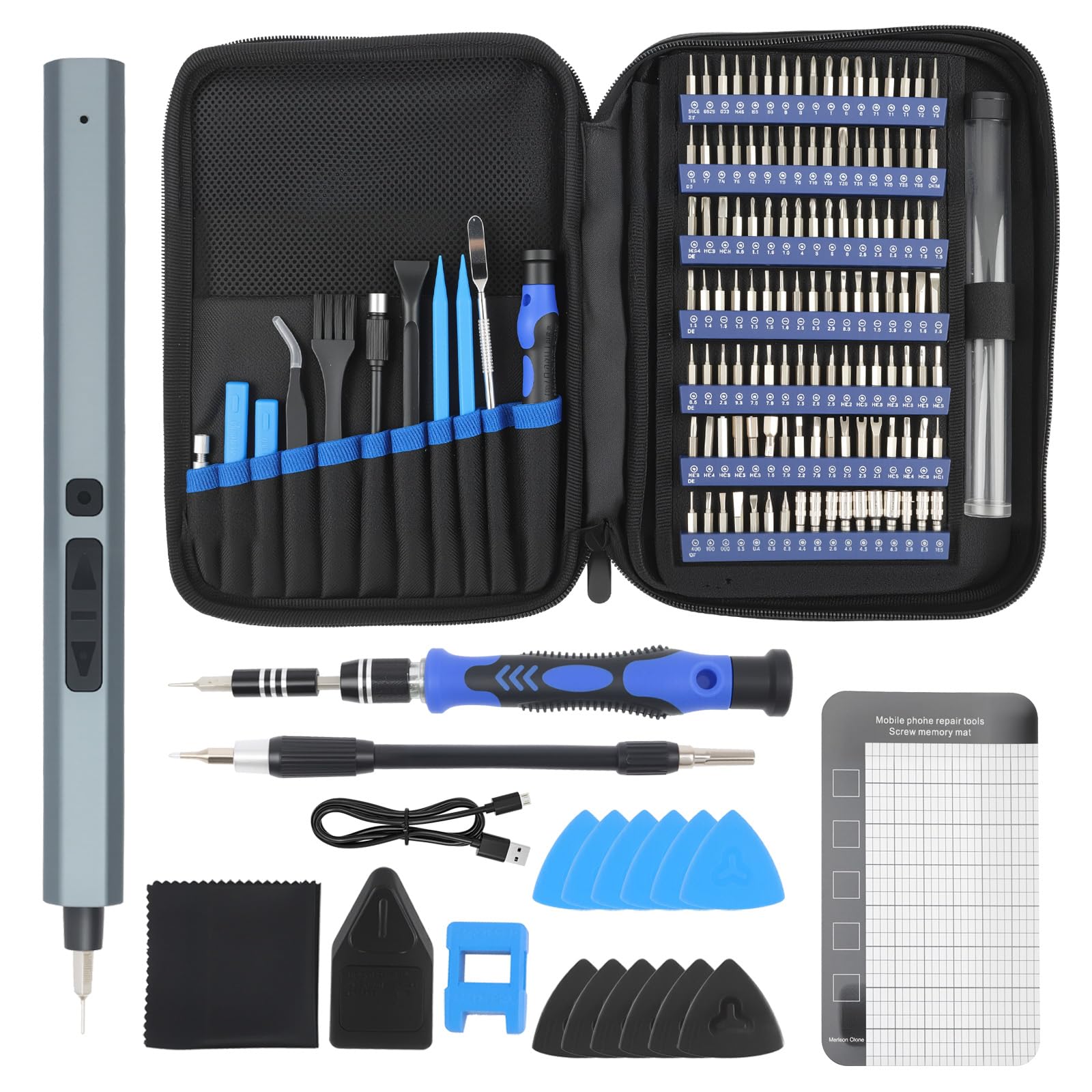 150 in 1 Set Cacciavite Elettrico, Cacciavite Elettrico Professionale | Set Cacciaviti Elettrico Precisione, per Occhiali, Orologi, Telefoni, PC, Elettronica, DIY