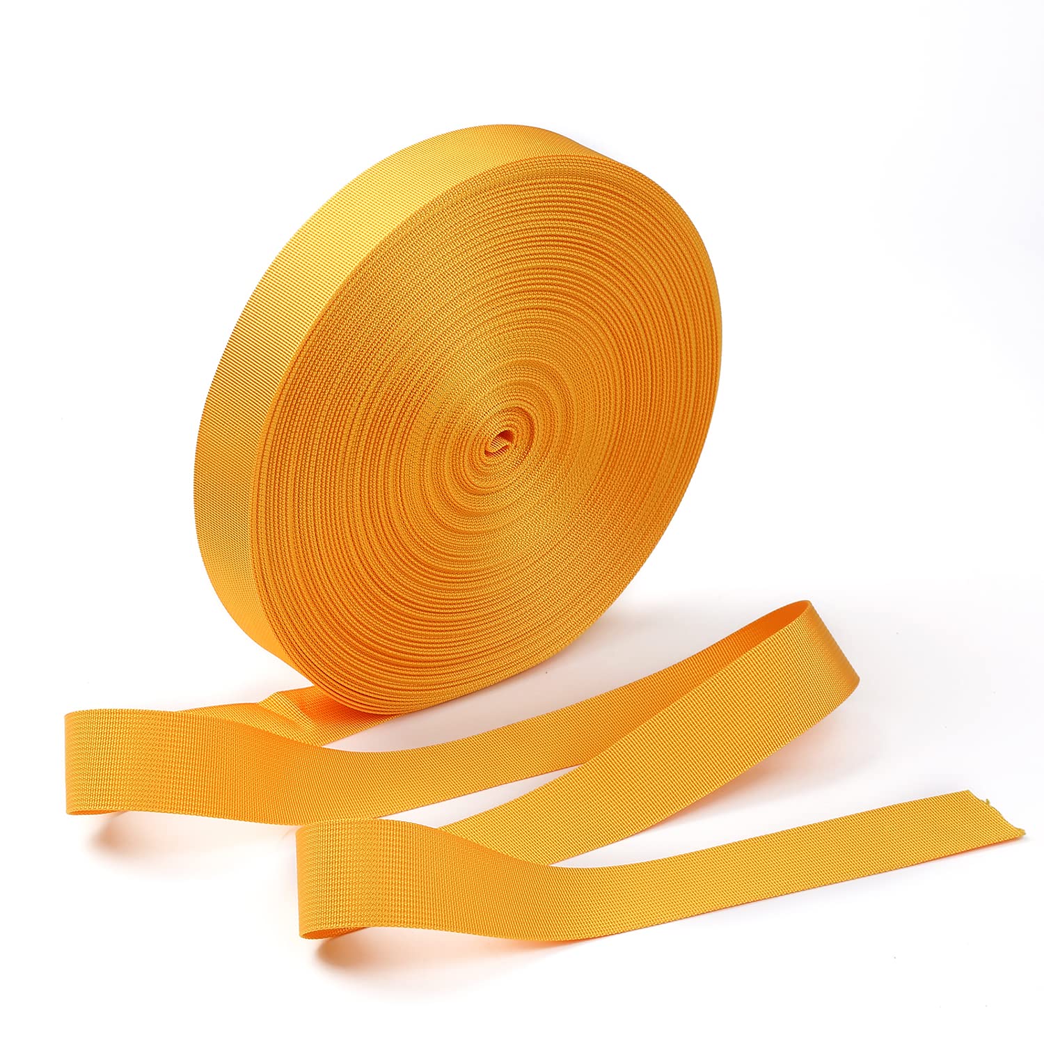 Sangle en nylon robuste – Sangle en nylon de 3,8 cm pour réparation d'équipements de bricolage en plein air, 3,8 cm par 9, 22 ou 45,7 m (45,7 m, 3,8 cm, jaune)