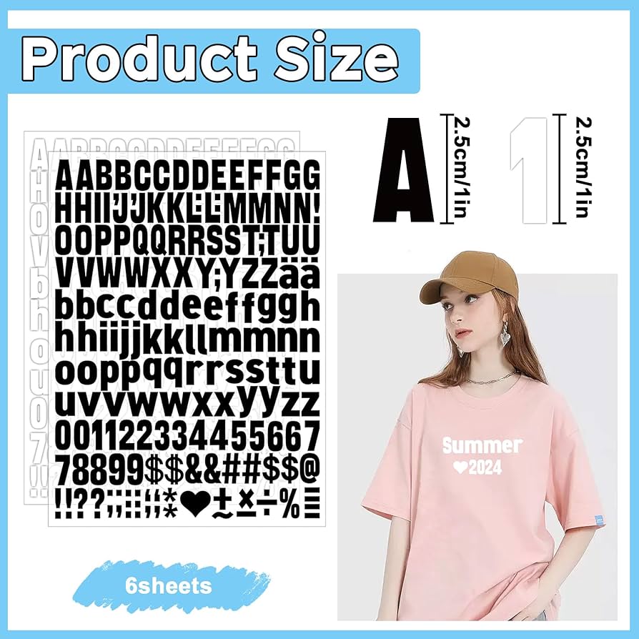 Amazon.co.jp: アイロン接着文字 6シート アイロン接着 文字と数字