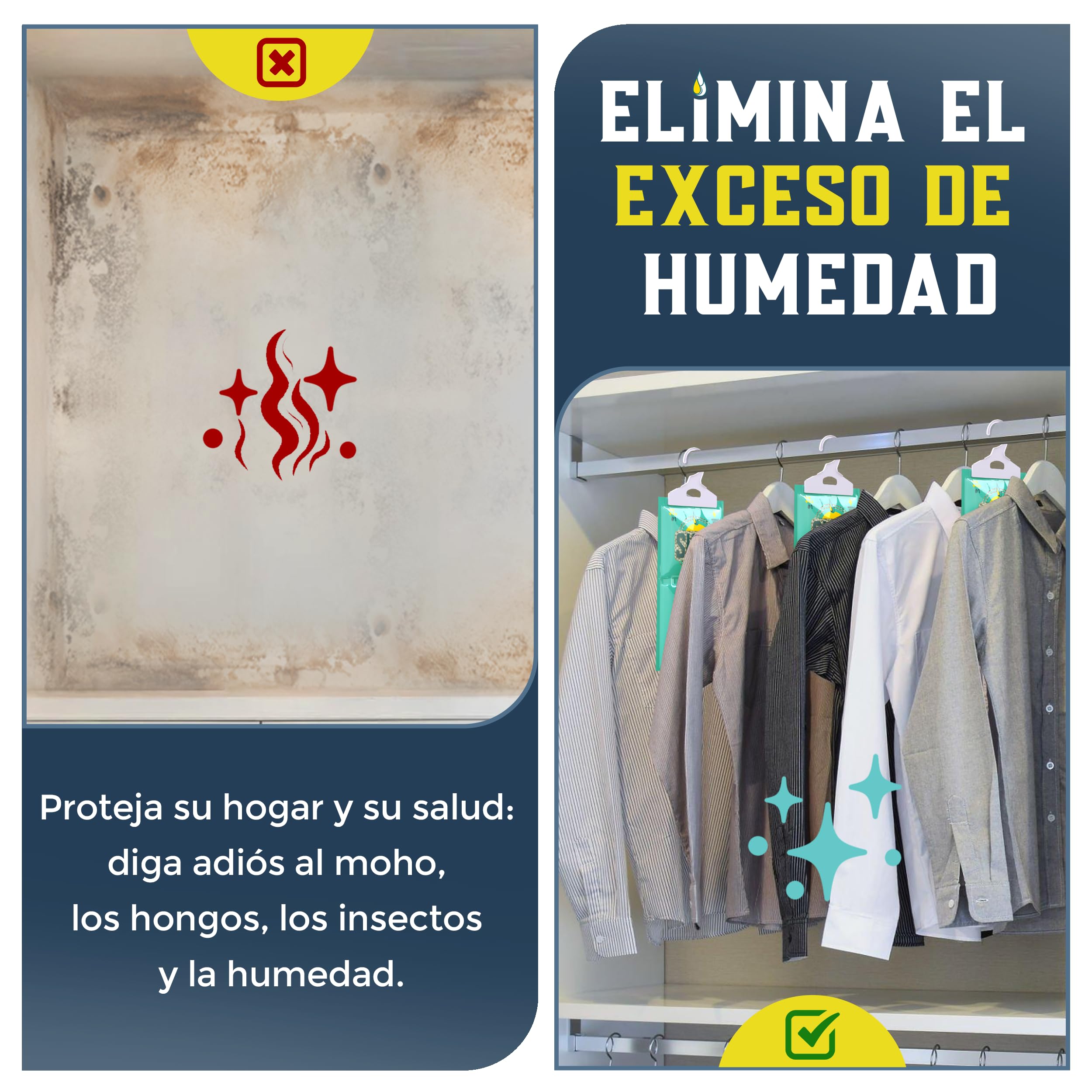 Pack x 5 Bolsas Antihumedad Deshumidificador Percha Colgante Para Armarios Garage Trasteros Autocaravanas #1 En Deshumidificadores Absorbentes De Humedad.Alta Absorción Elimina Humedad y Malos Olores — view 4