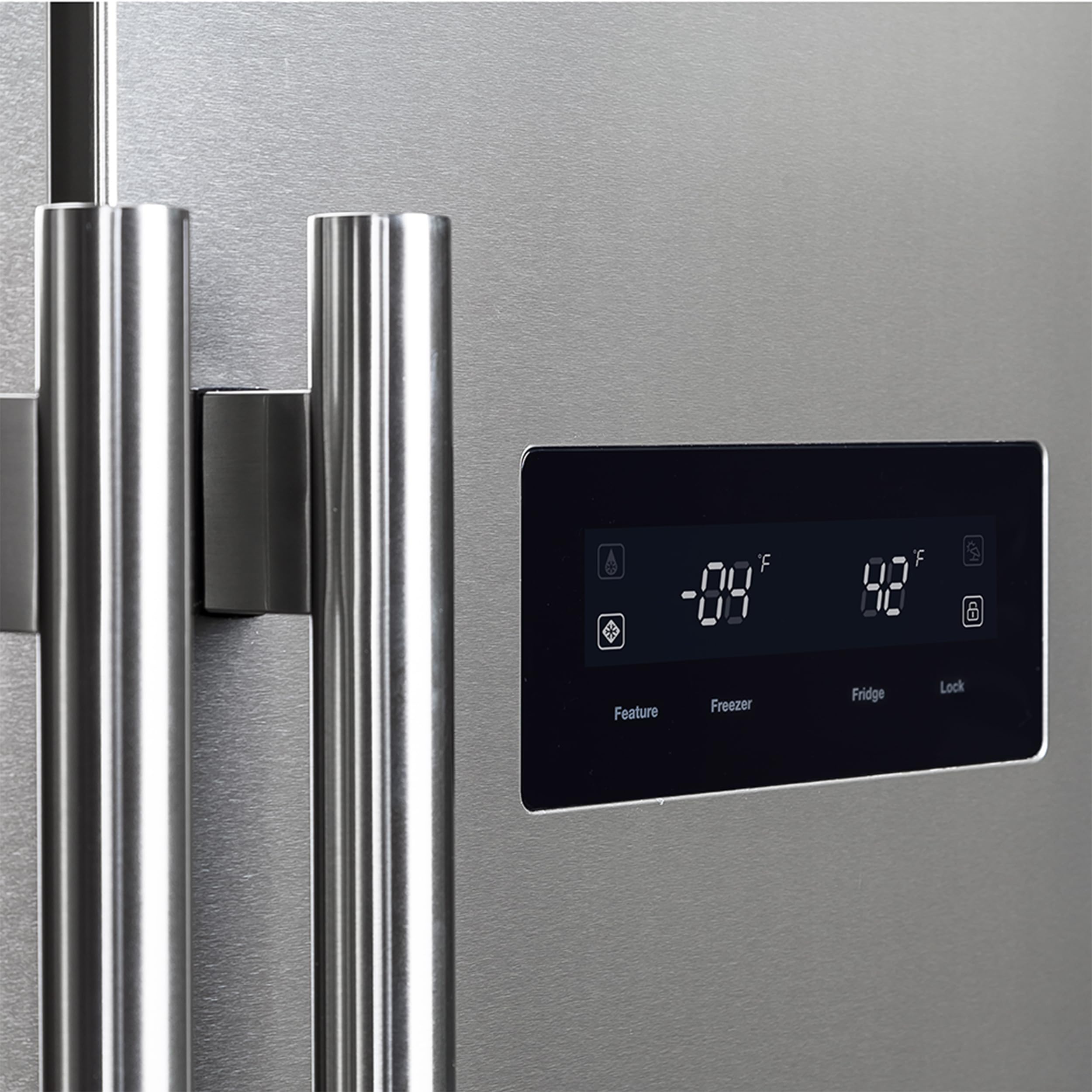Forno Salerno 37-Inch French Door Refrigerator - 15.6 Cu.Ft. Stainless Steel With LED Touch Control, W/Trim, Fast Cool, Fast Freeze & Spill-Proof Shelves on Fridge.com - View 4