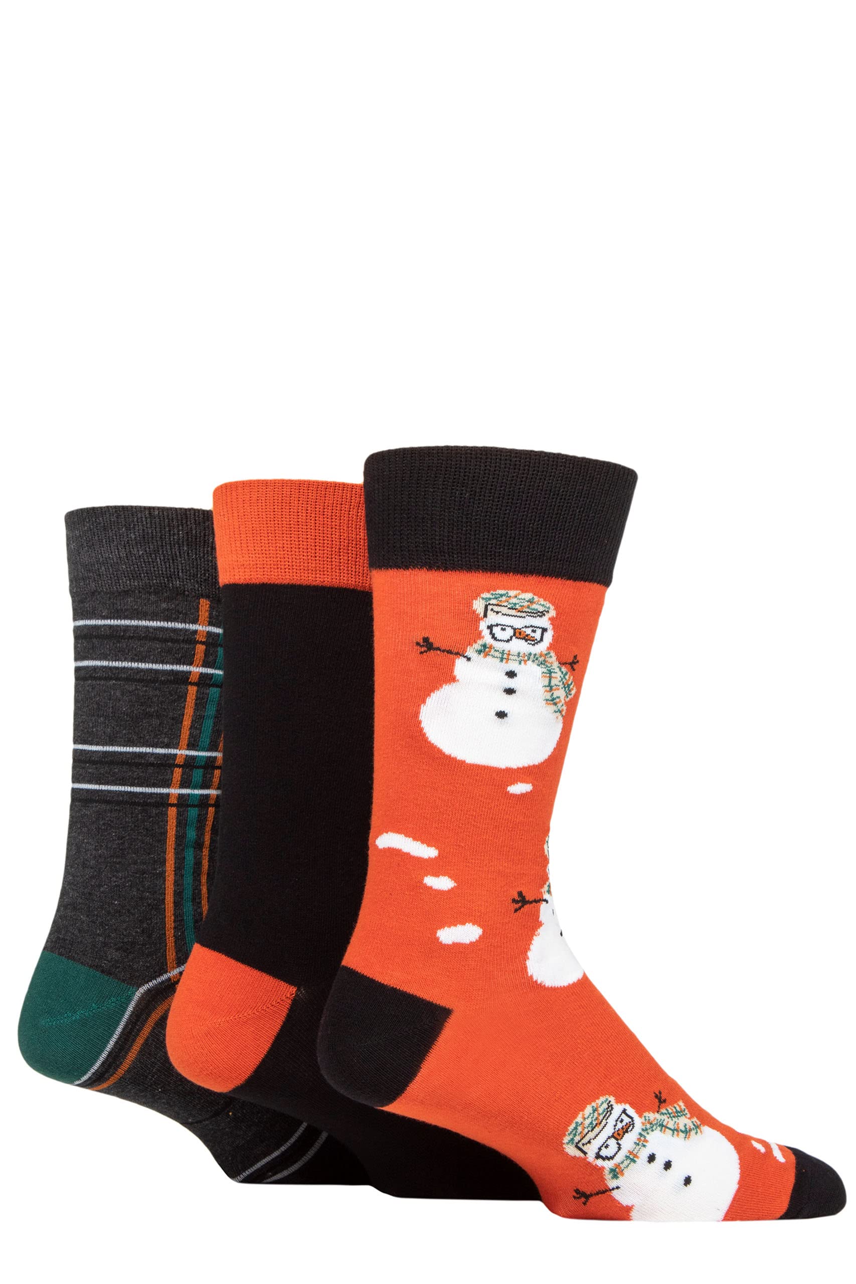 SOCKSHOP Wild Feet Men's Crew Socks - Christmas - Cotton - White - Size 7-11