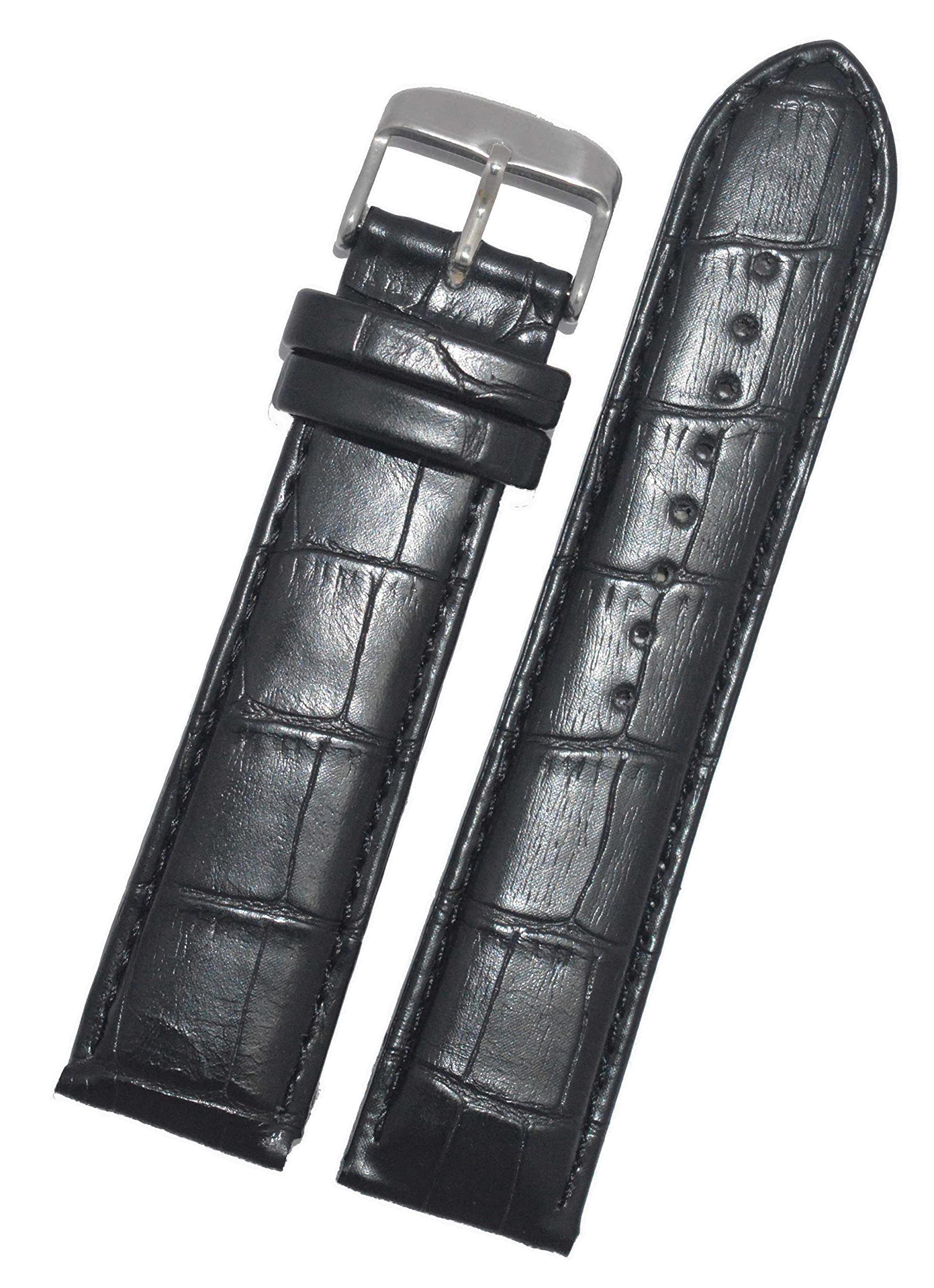 SURU® 22mm Padded Ogive Tip Vegan Leather Watch Strap/Watch Band for Men Women (Colour - Black/Width Size -22mm) T15 (B093LNSLFP) Amazon Price History, Amazon Price Tracker