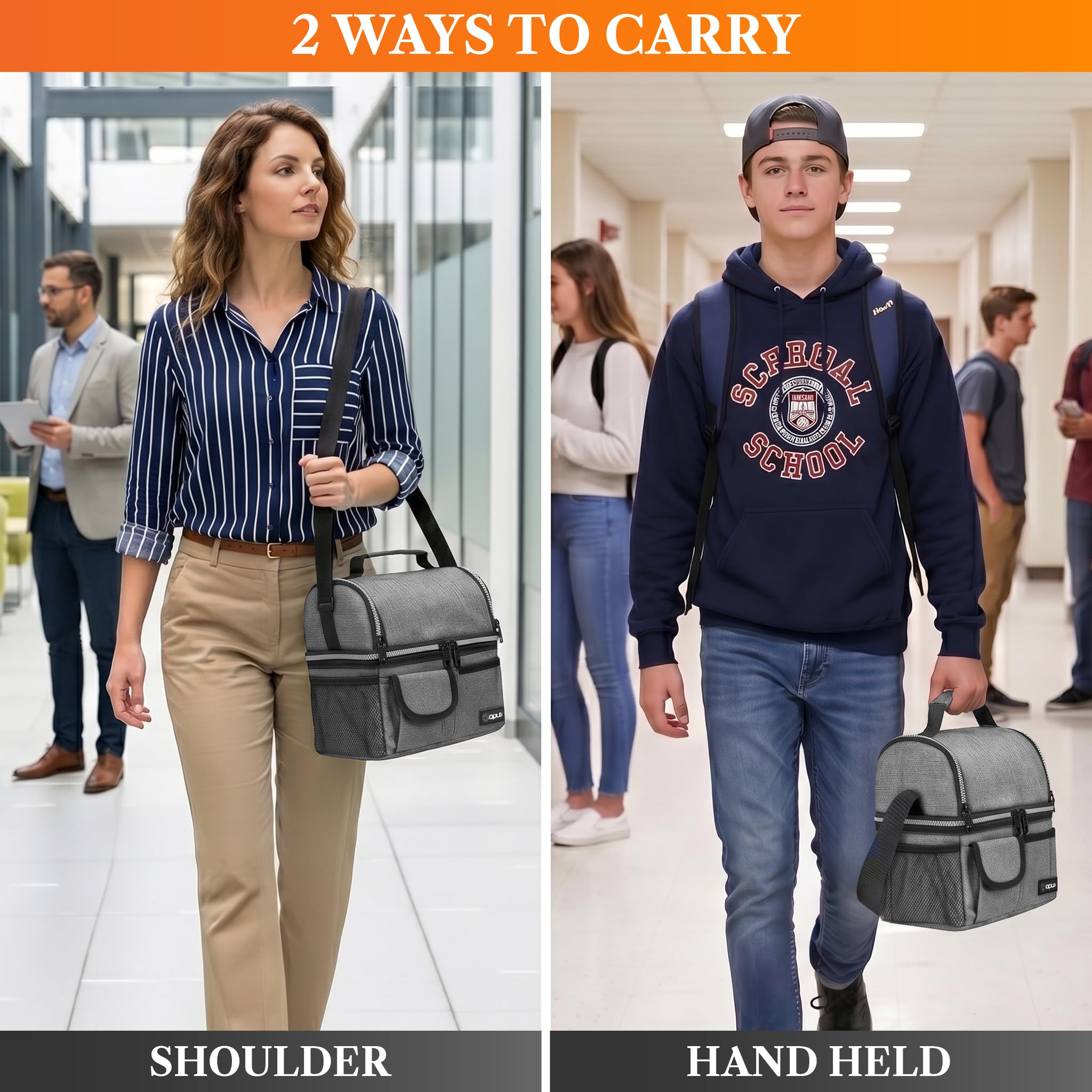 Amazon.com: opux Insulated Lunch Bag Women Men, Dual Compartment