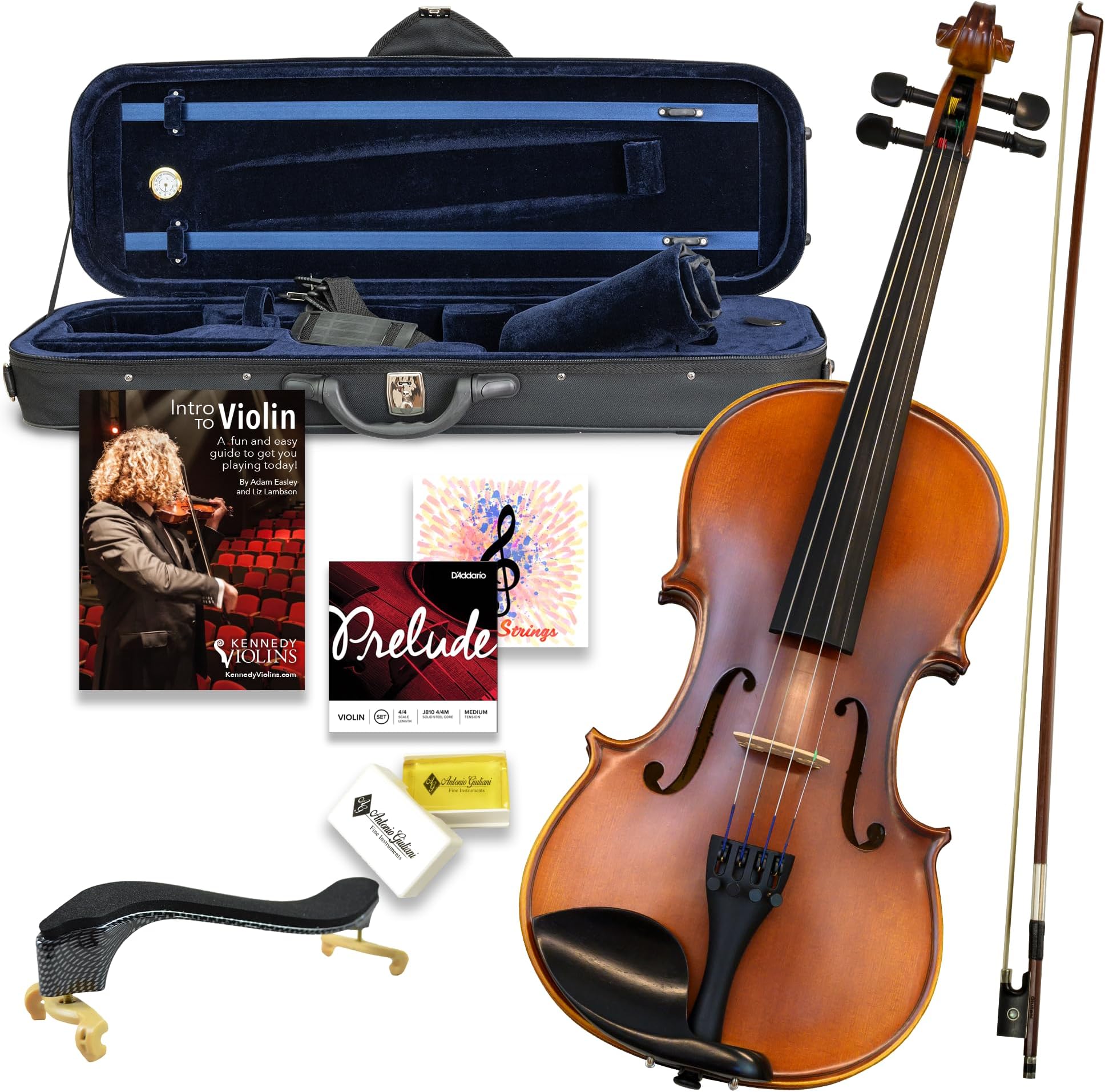 Ricard Bunnel G2 Violin Outfit Clearance 4/4 Size - Carrying Case and Accessories Included - Solid Maple Wood and Ebony Fittings By Kennedy Violins