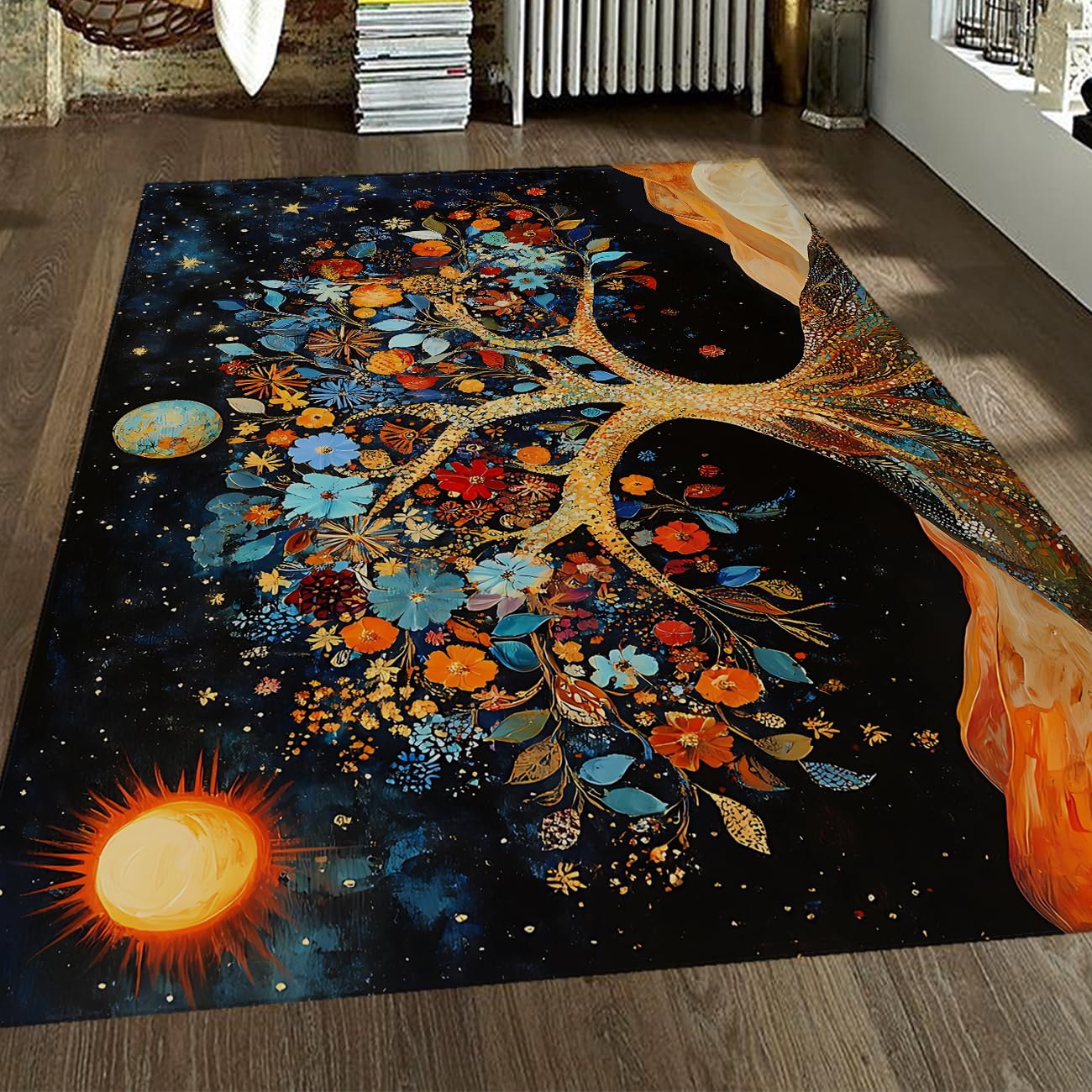 Tapis Arbre de la Vie lavable et antidérapant pour éviter les glissades