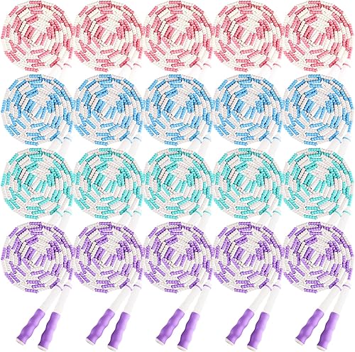 Yunsailing Paquete de 20 cuerdas de saltar para adultos y niños, 9.2 pies de longitud ajustable, cuerda de saltar segmentada libre a granel, cuerdas