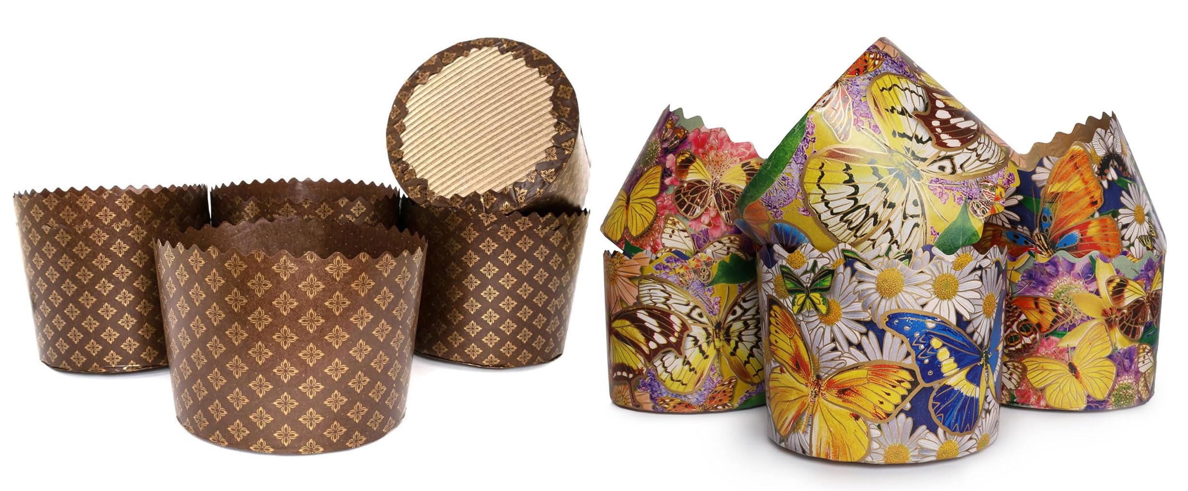 Panettone Paper Mold Bundle for Baking - 24pcs (12oz, H 3.14″ x W 4.33″) for Kulich, Easter Bread & Panettone