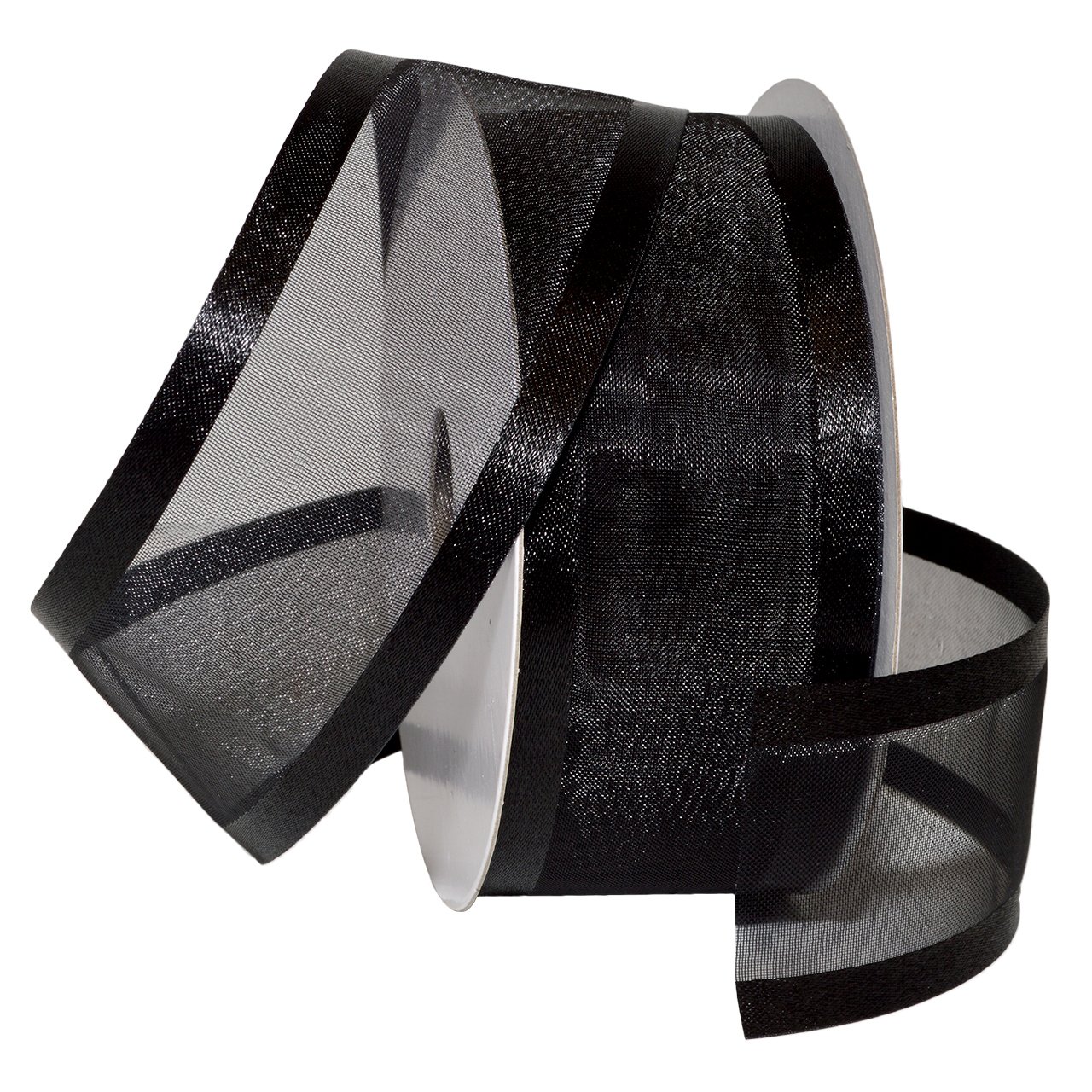 Morex RibbonDelight Satin Edge Sheer Ribbon, 1.5 inch by 25 yd, Black 93809/25-613