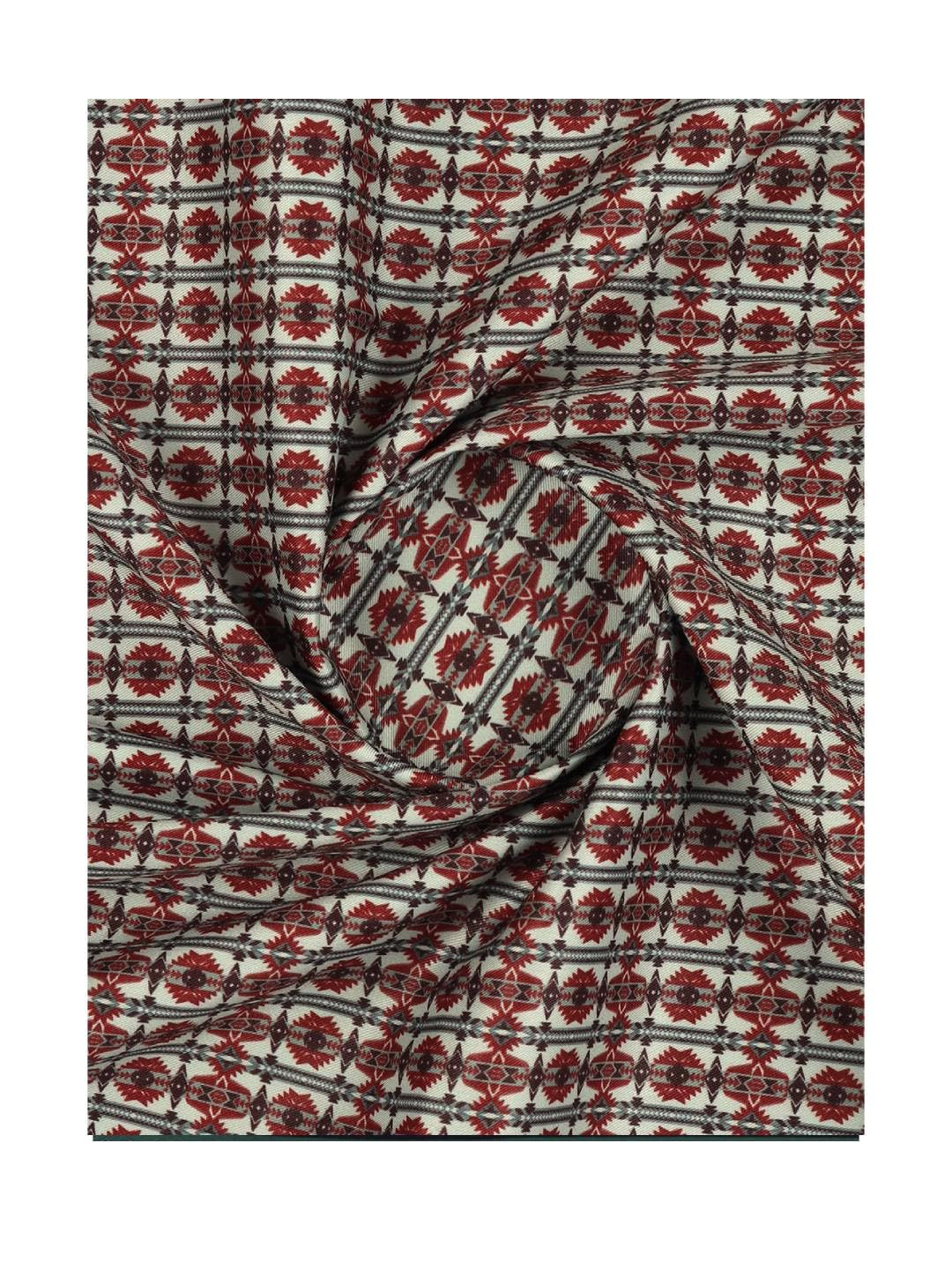 RAMRAJ COTTON Classic Cotton Blend Unstitched Shirting Fabric,|Printed Pattern|147cm x 160 cm| Casual Wear (Green Color|Cotton Rich)