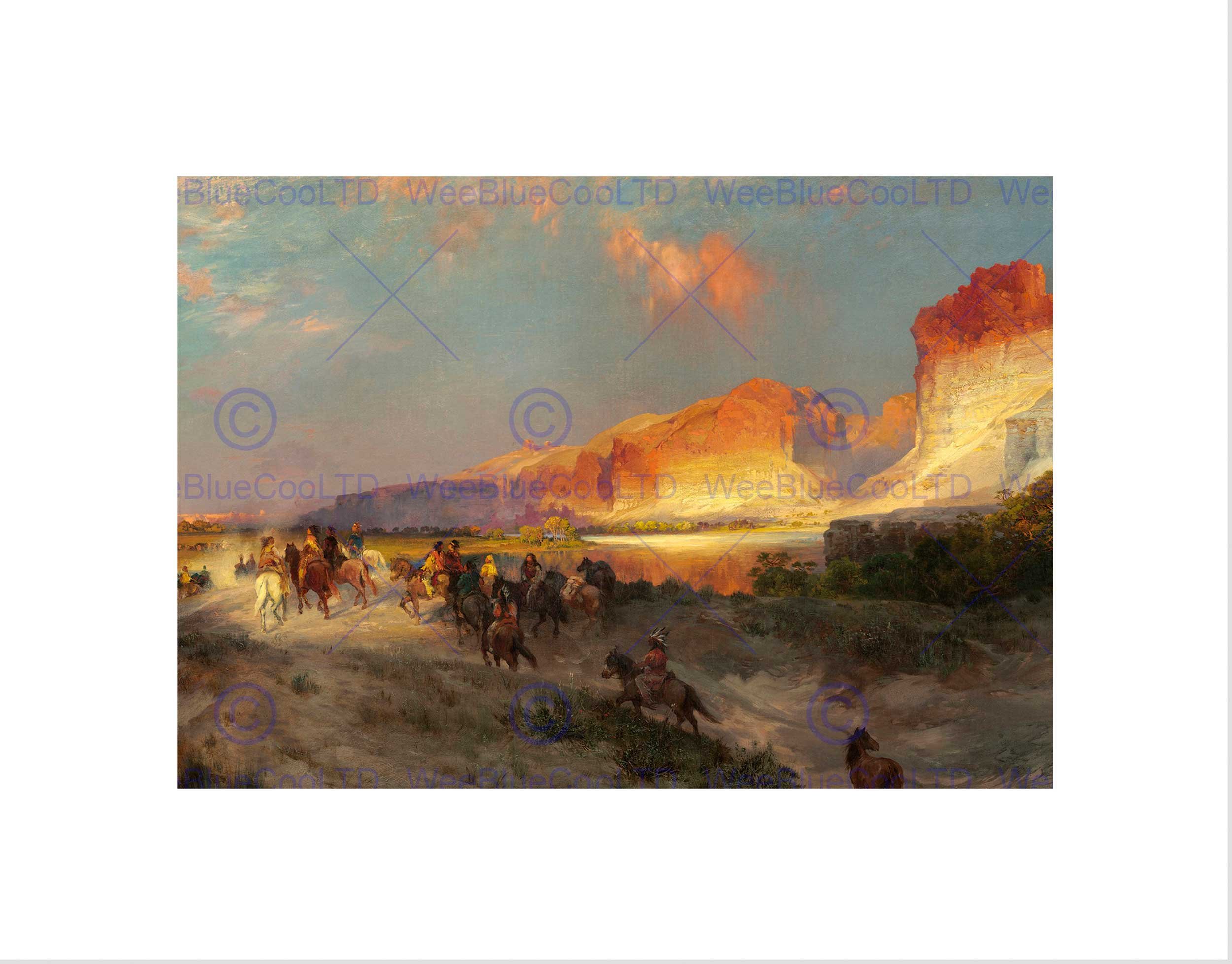 Wee Blue Coo THOMAS MORAN AMERICAN GREEN RIVER CLIFFS WYOMING FRAMED ART PRINT MOUNT B12X5429