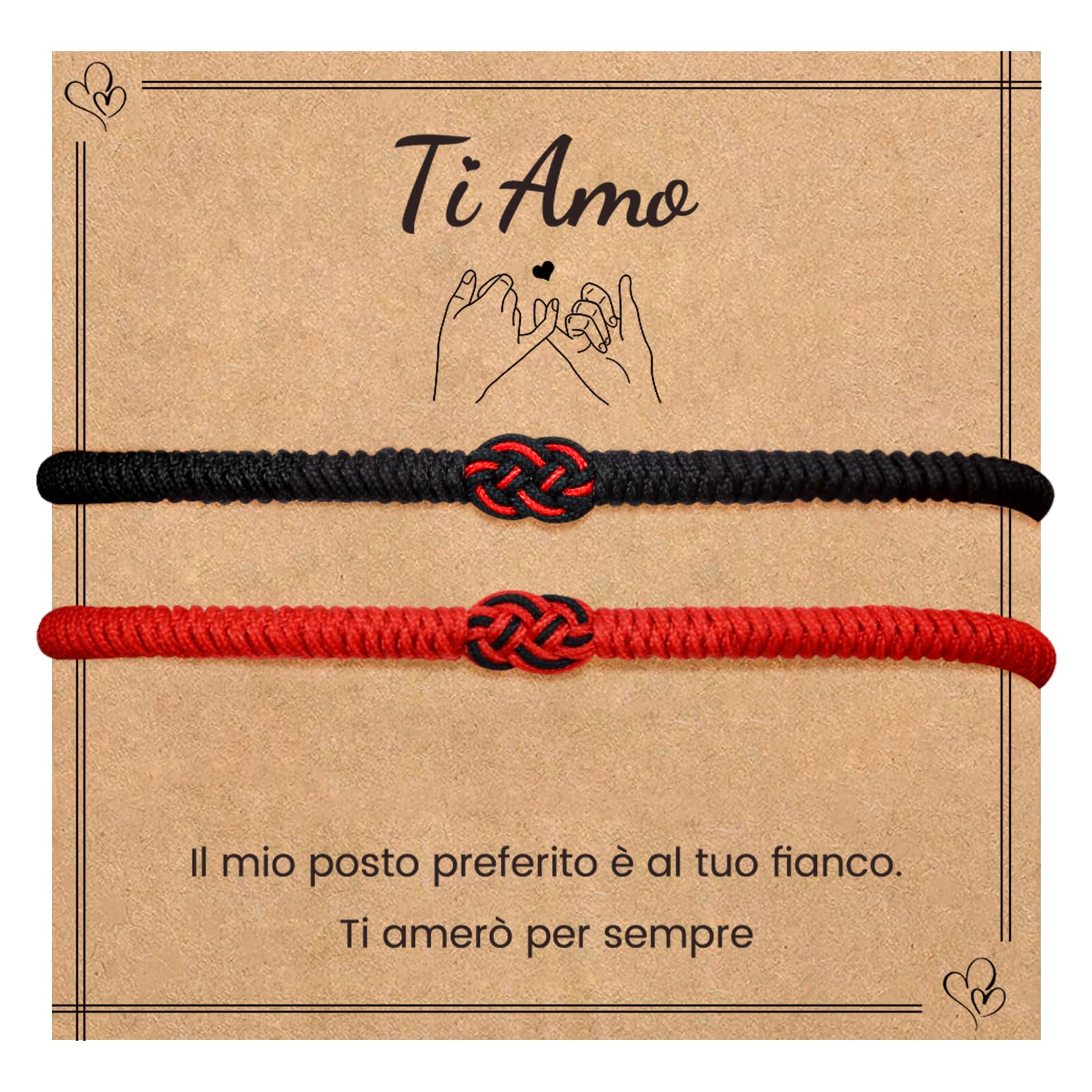 Bracciali Di Coppia Tibetani Con Nodo Dell'Amore - Regalo Romantico Per Coppie, San Valentino O Anniversario - Foto 5