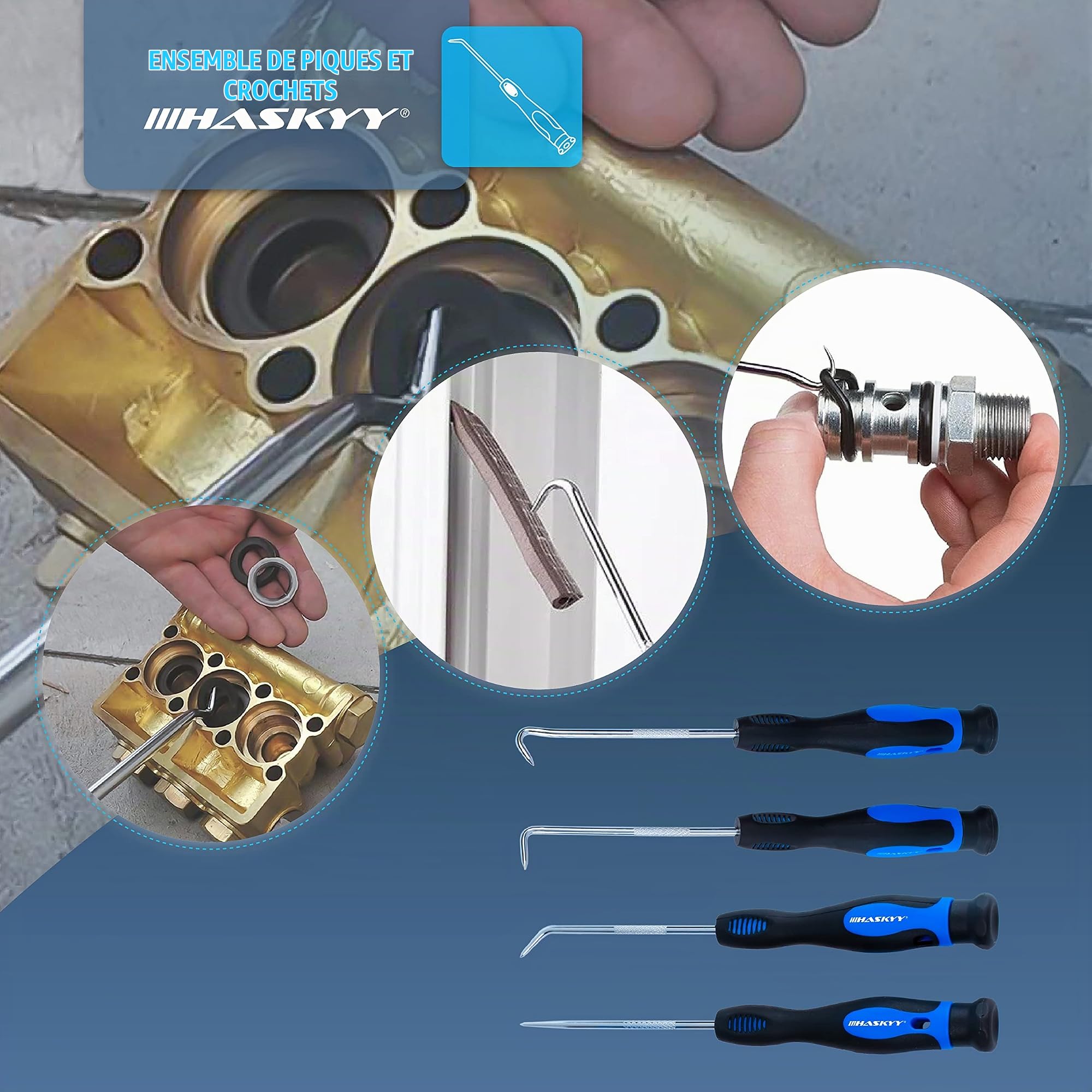HASKYY Kit Outils Démontage Auto 24 pcs, Levier Garniture & Extracteur Clips, Outils Autoradio, Dépose Panneaux Porte & Intérieur Voiture avec Pochette