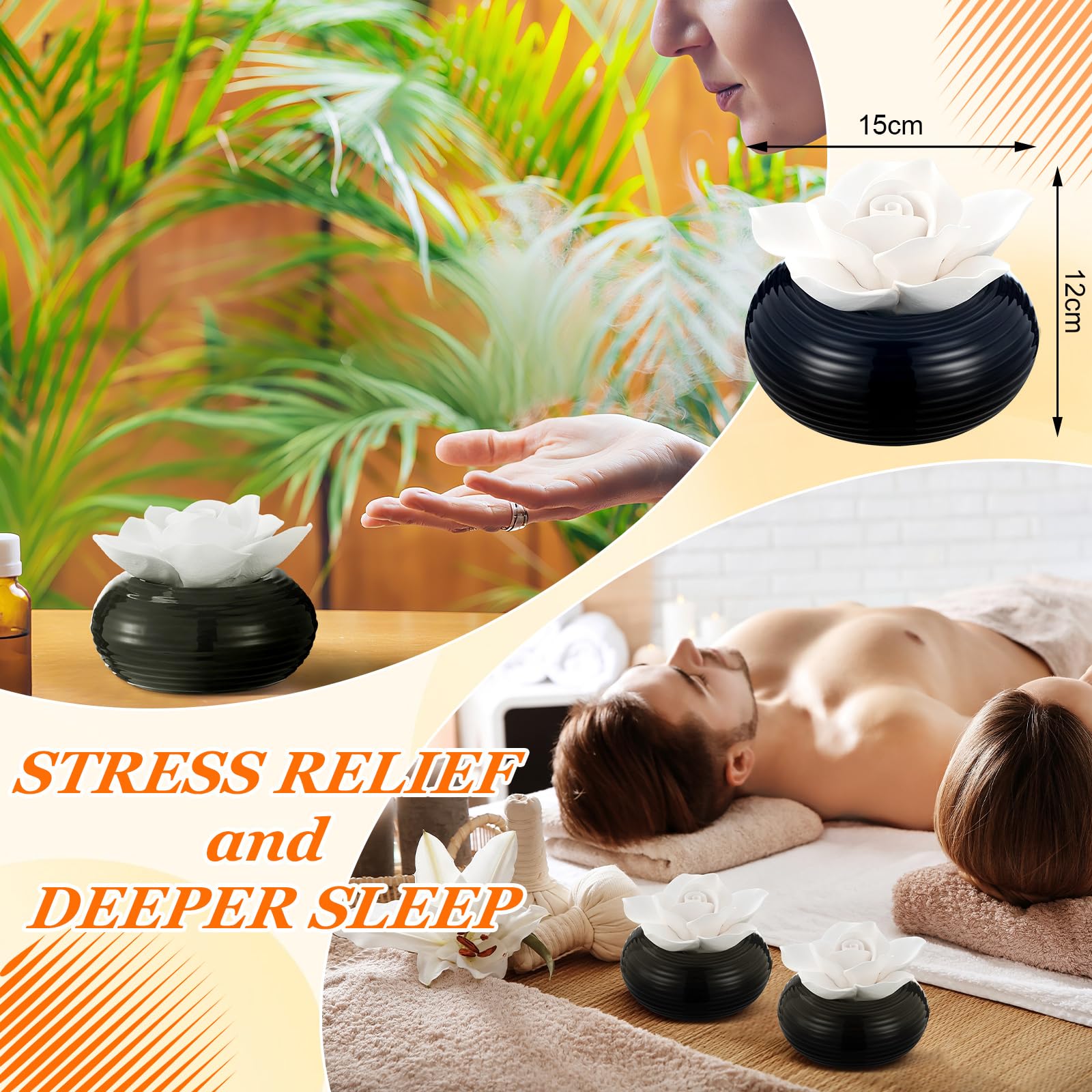 Amazon.com: Honeydak 2 Pcs Reedless Ceramic Diffuser Set