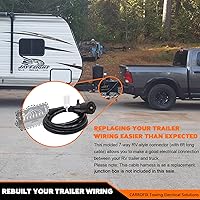 Vista 5 de Enchufe de conector de luz de remolque de 7 vías y conector RV de 7 vías con cable moldeado, paquete de 6 pies de largo